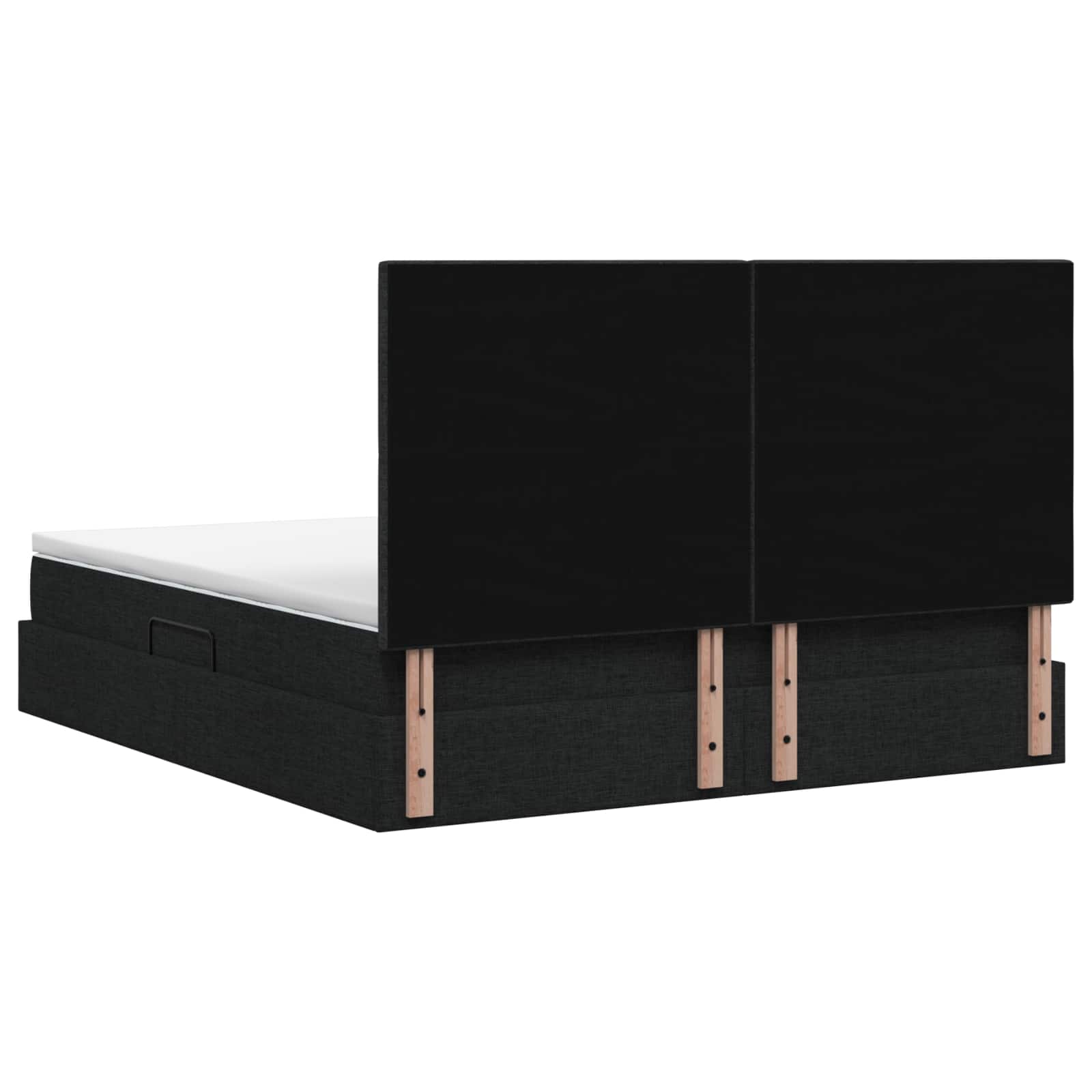 Opslag bed met matras met hoofdeinde Zwart 140 x 190 cm Stof is nu te koop bij PeponiXL, paradijselijk wonen!