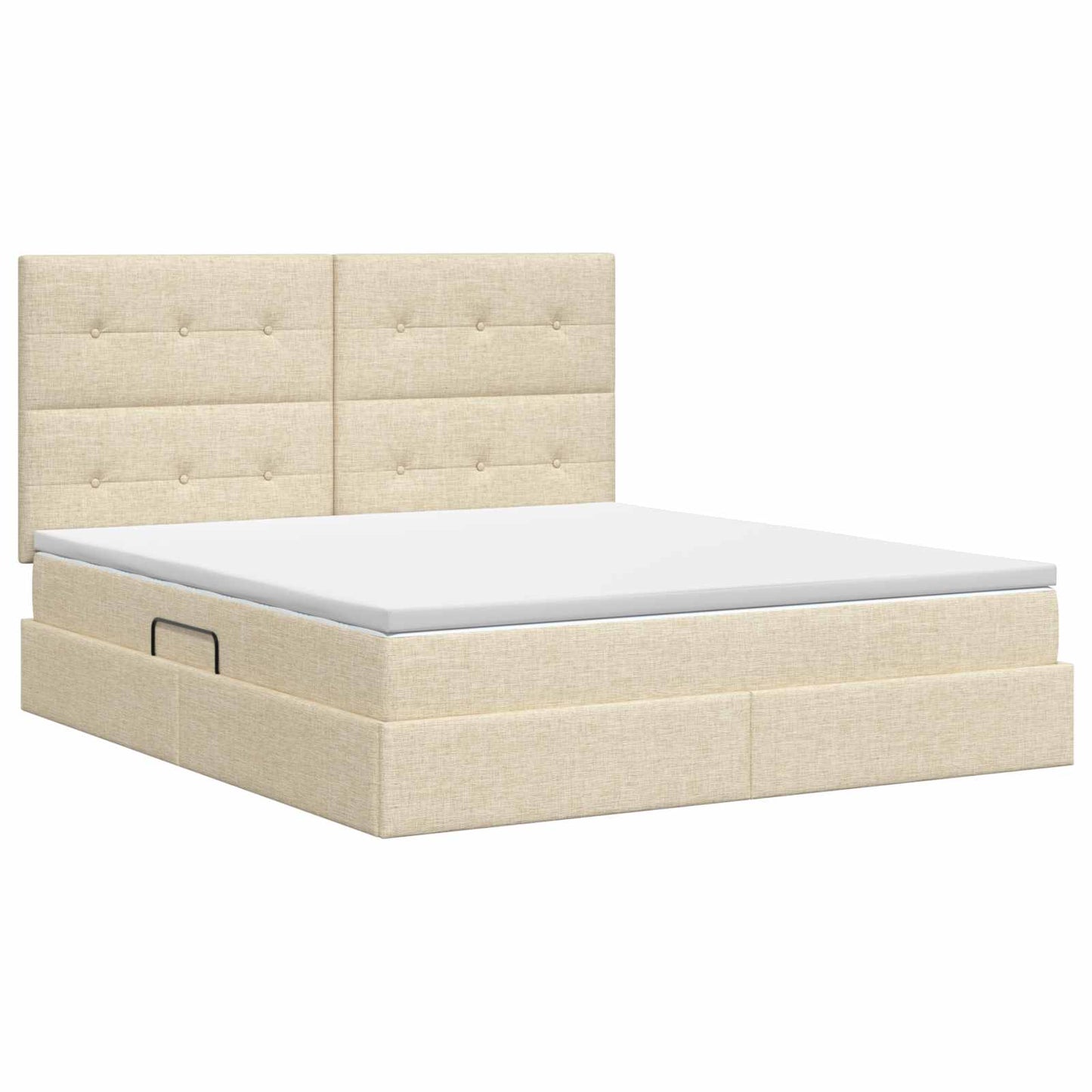 Opslag bed met matras met opslag Crèmekleurig 140 x 190 cm Stof is nu te koop bij PeponiXL, paradijselijk wonen!