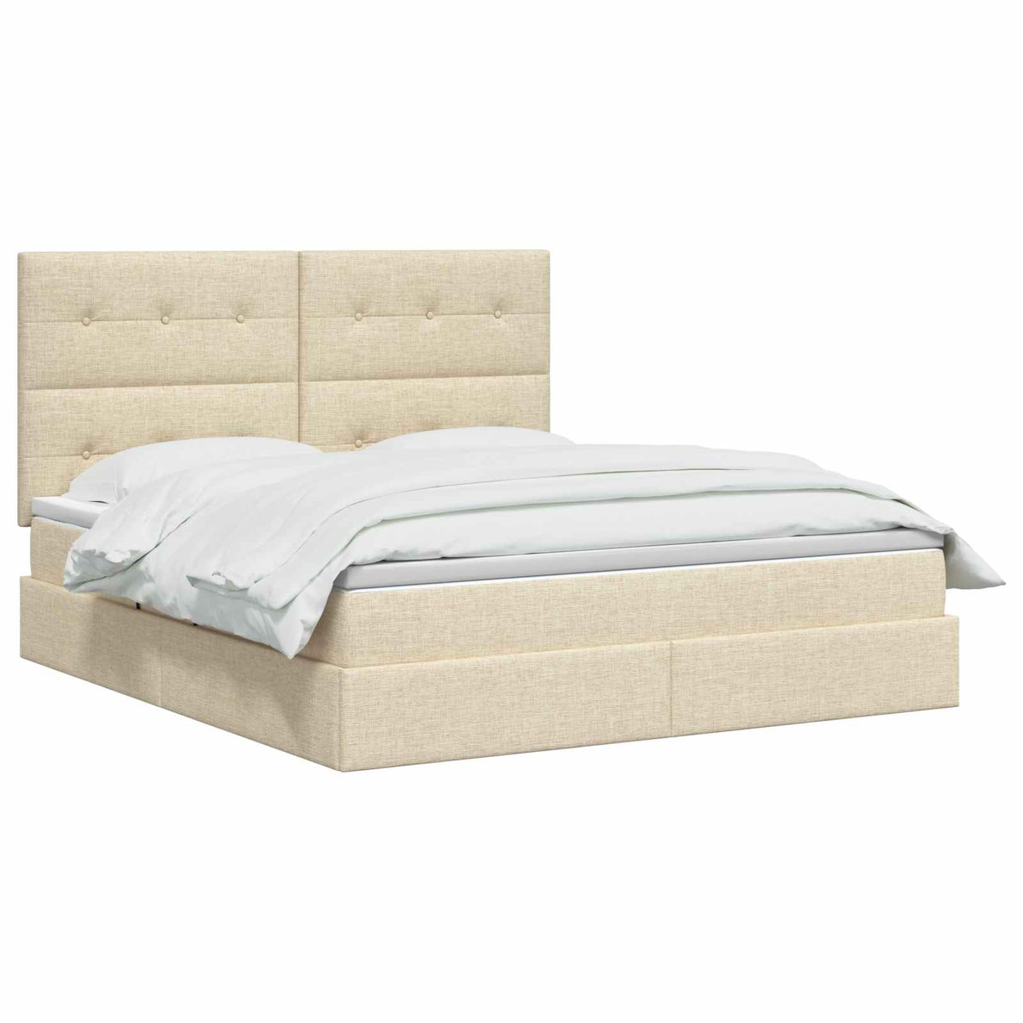 Opslag bed met matras met opslag Crèmekleurig 140 x 190 cm Stof is nu te koop bij PeponiXL, paradijselijk wonen!