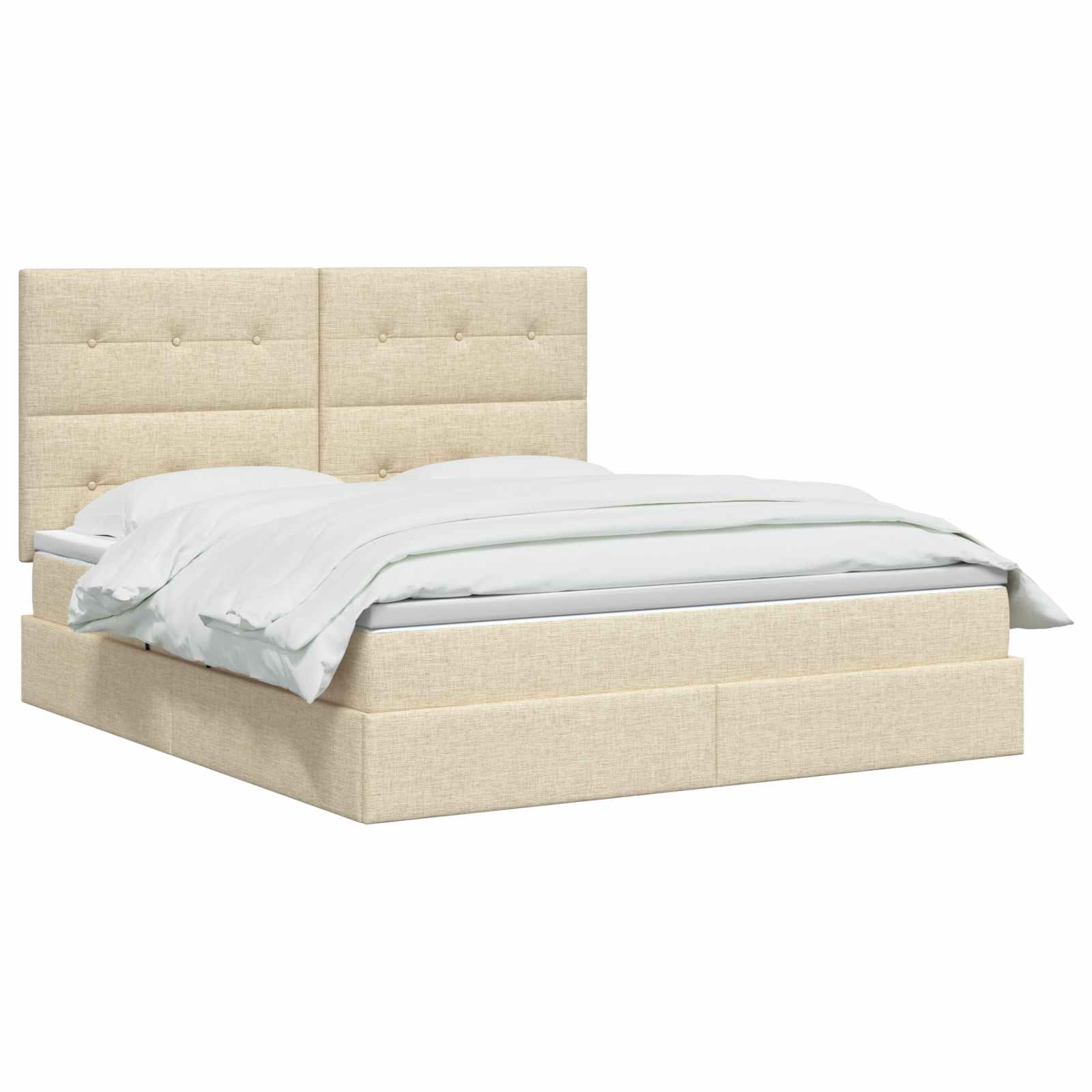 Opslag bed met matras met opslag Crèmekleurig 140 x 190 cm Stof is nu te koop bij PeponiXL, paradijselijk wonen!