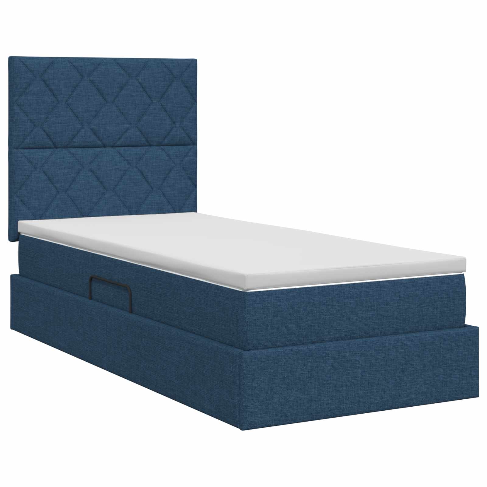 Opslag bed met matras met hoofdeinde Blauw 100 x 200 cm Stof is nu te koop bij PeponiXL, paradijselijk wonen!
