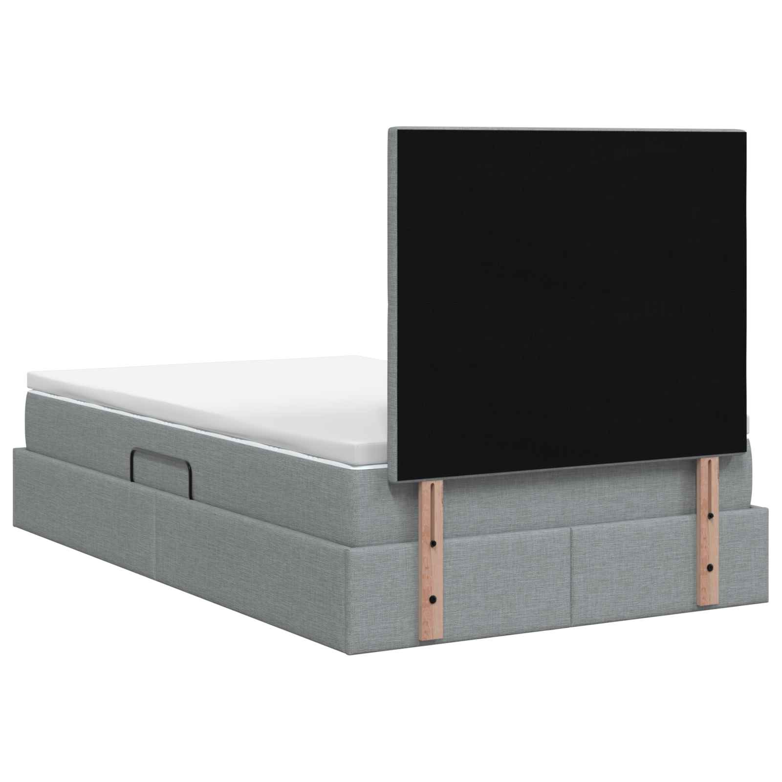 Opslag bed met matras met opslag Lichtgrijs 120 x 190 cm Stof is nu te koop bij PeponiXL, paradijselijk wonen!