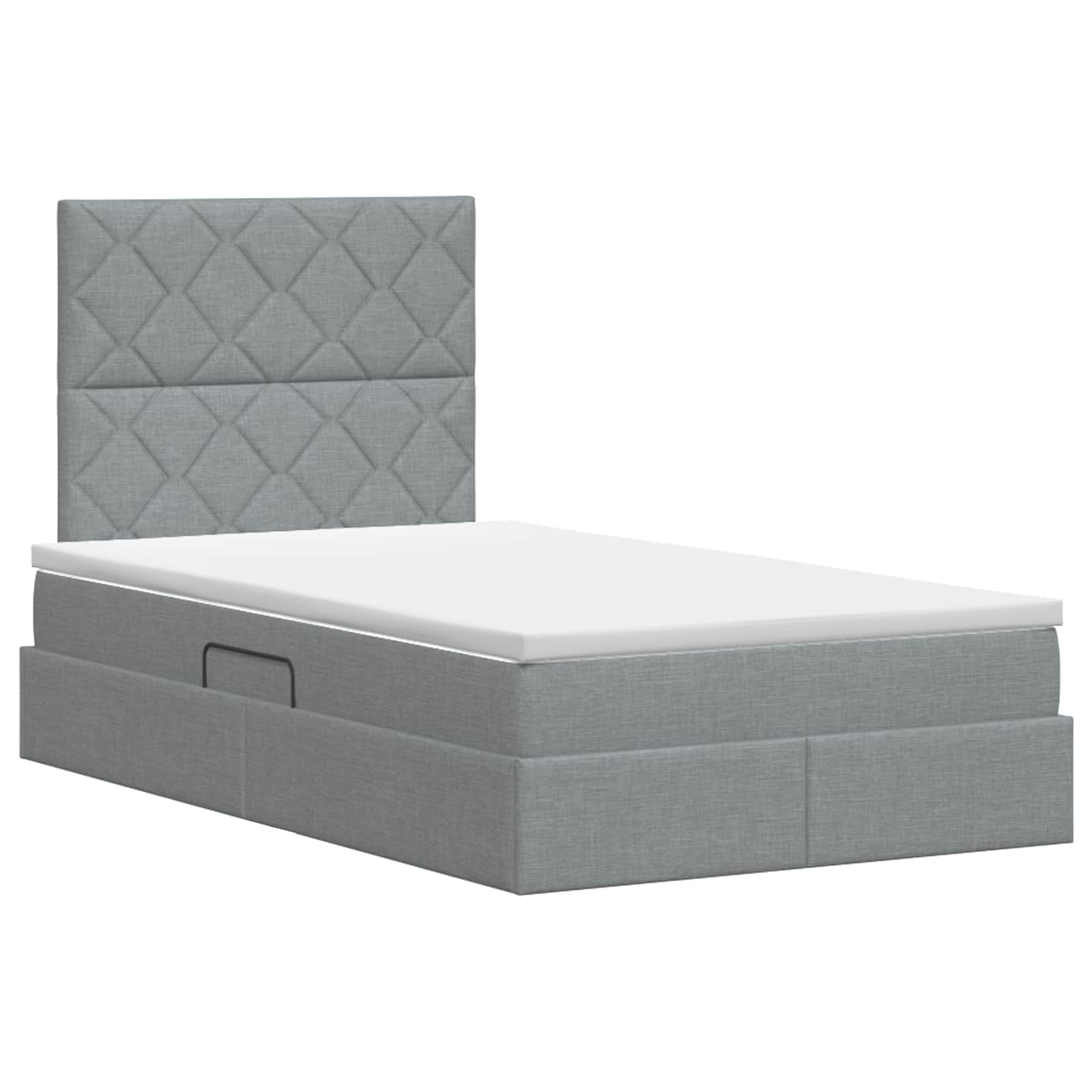 Opslag bed met matras met opslag Lichtgrijs 120 x 200 cm Stof is nu te koop bij PeponiXL, paradijselijk wonen!