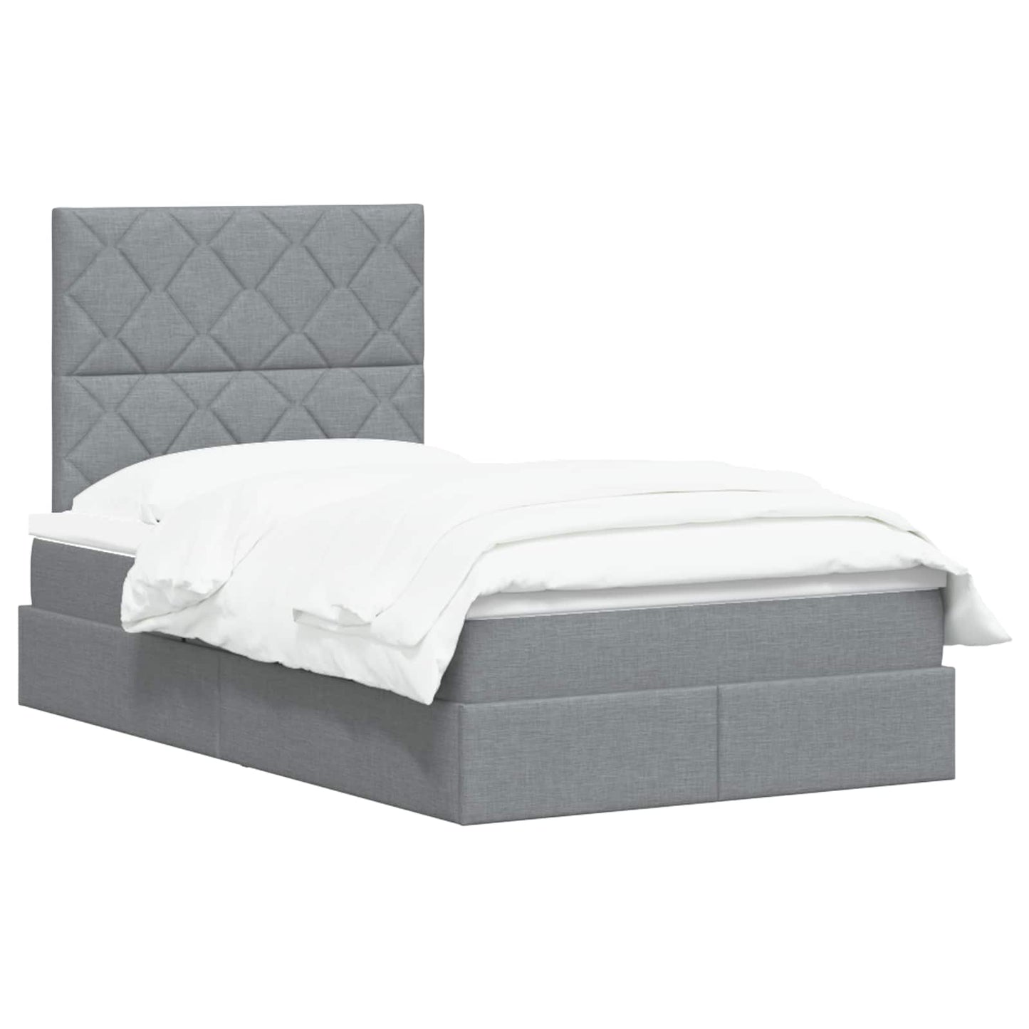 Opslag bed met matras met opslag Lichtgrijs 120 x 200 cm Stof is nu te koop bij PeponiXL, paradijselijk wonen!