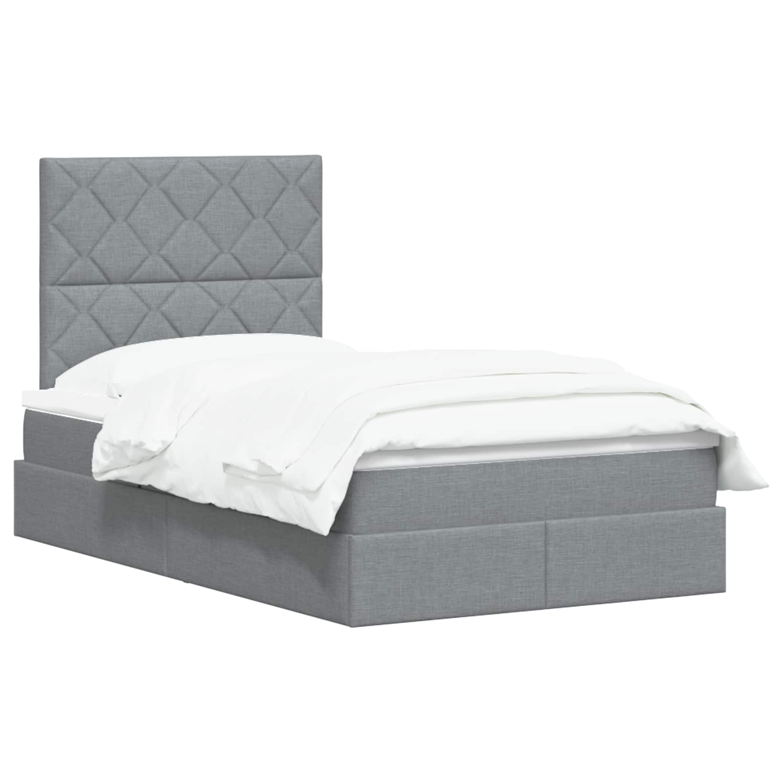 Opslag bed met matras met opslag Lichtgrijs 120 x 200 cm Stof is nu te koop bij PeponiXL, paradijselijk wonen!