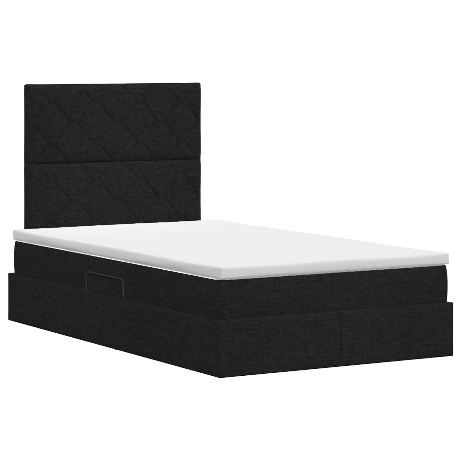 Opslag bed met matras met hoofdeinde Zwart 120 x 200 cm Stof is nu te koop bij PeponiXL, paradijselijk wonen!