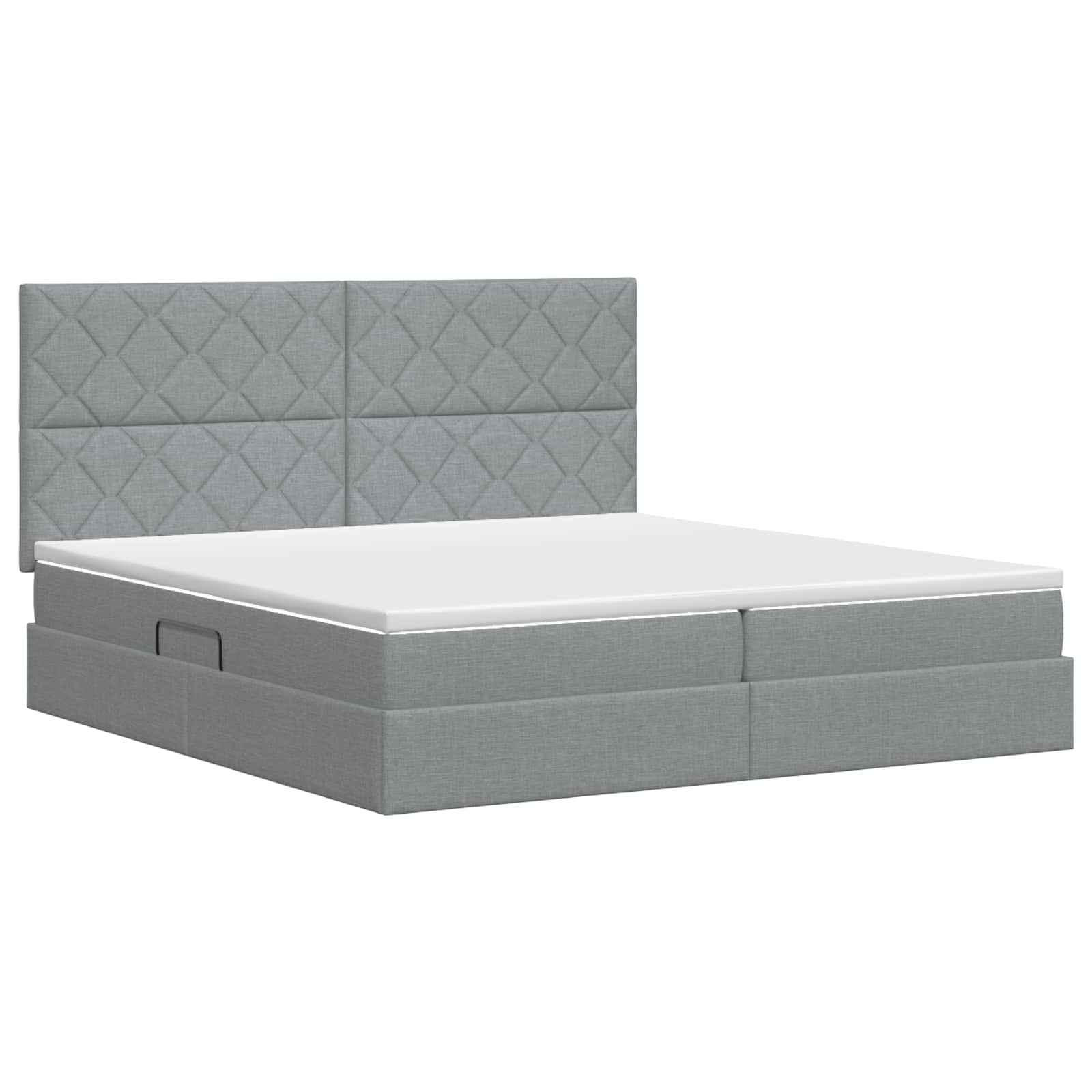 Opslag bed met matras met opslag Lichtgrijs 200 x 200 cm Stof is nu te koop bij PeponiXL, paradijselijk wonen!