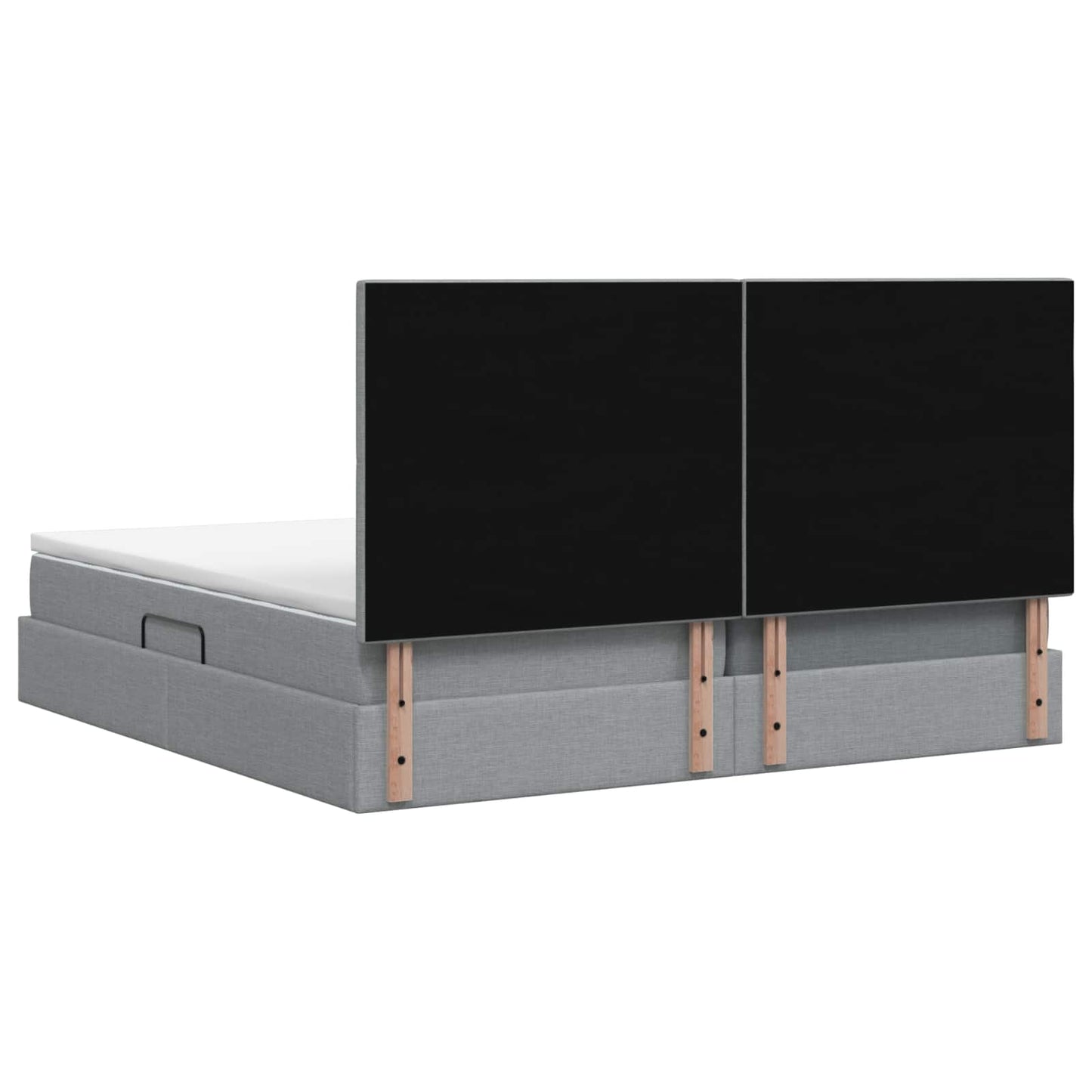 Opslag bed met matras met opslag Lichtgrijs 200 x 200 cm Stof is nu te koop bij PeponiXL, paradijselijk wonen!