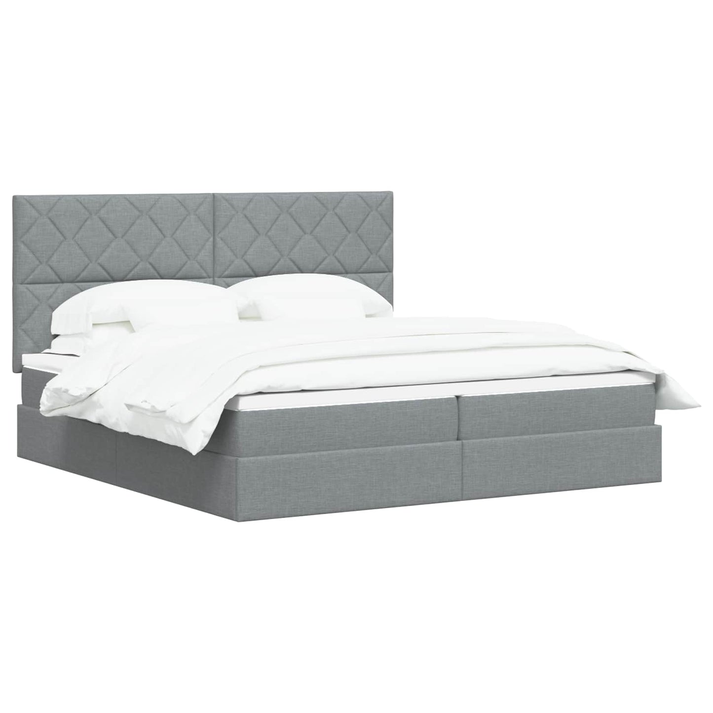 Opslag bed met matras met opslag Lichtgrijs 200 x 200 cm Stof is nu te koop bij PeponiXL, paradijselijk wonen!