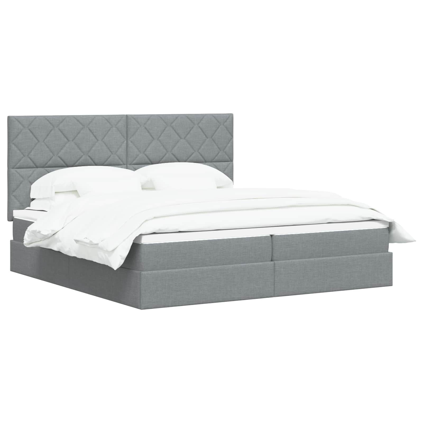Opslag bed met matras met opslag Lichtgrijs 200 x 200 cm Stof is nu te koop bij PeponiXL, paradijselijk wonen!
