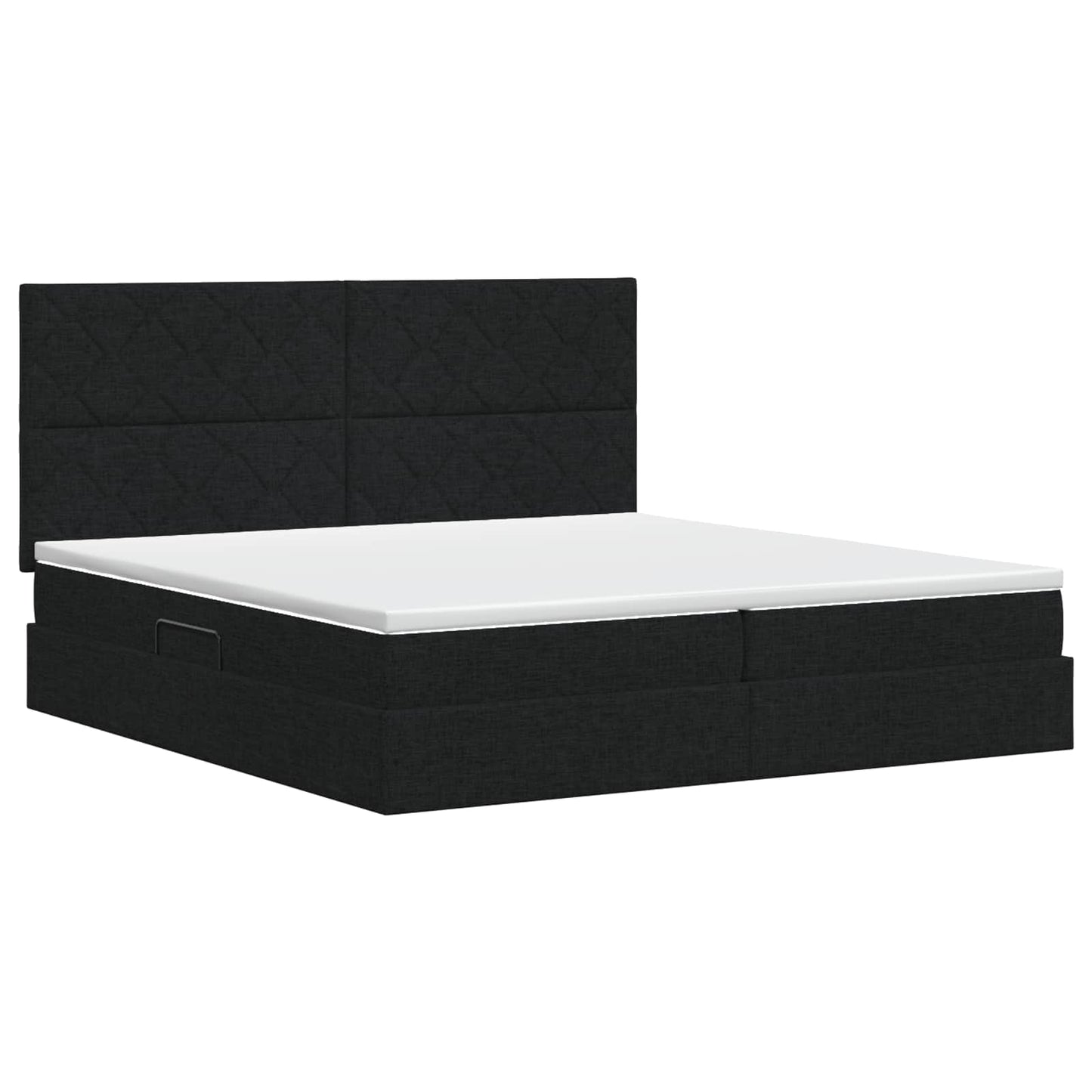 Opslag bed met matras met hoofdeinde Zwart 200 x 200 cm Stof is nu te koop bij PeponiXL, paradijselijk wonen!