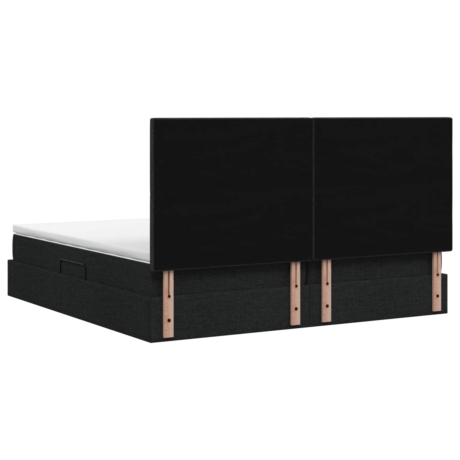 Opslag bed met matras met hoofdeinde Zwart 200 x 200 cm Stof is nu te koop bij PeponiXL, paradijselijk wonen!