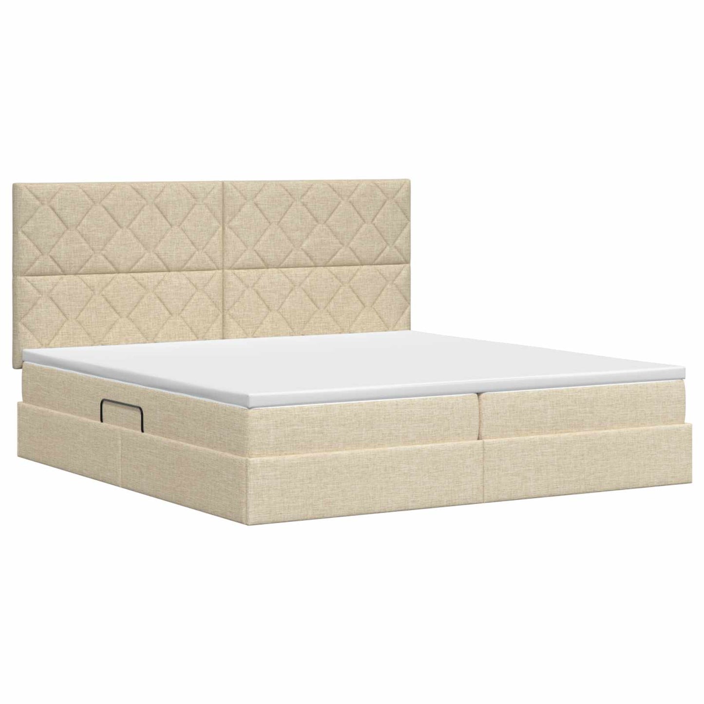 Opslag bed met matras met opslag Crèmekleurig 200 x 200 cm Stof is nu te koop bij PeponiXL, paradijselijk wonen!