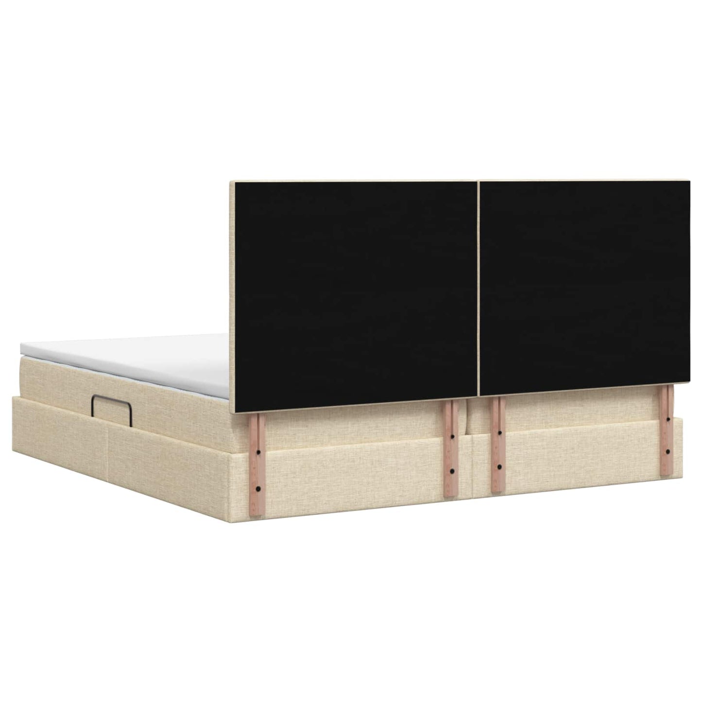 Opslag bed met matras met opslag Crèmekleurig 200 x 200 cm Stof is nu te koop bij PeponiXL, paradijselijk wonen!