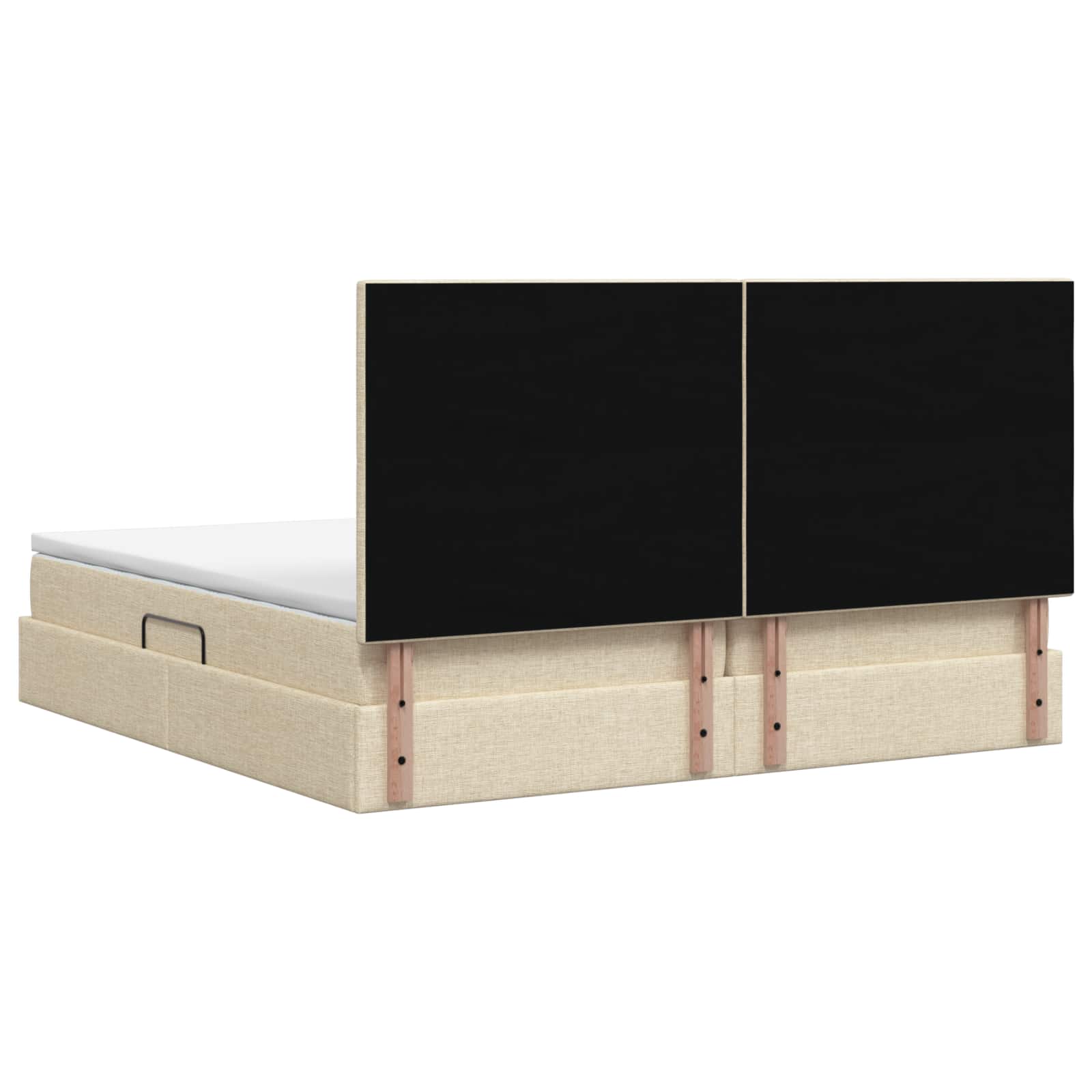 Opslag bed met matras met opslag Crèmekleurig 200 x 200 cm Stof is nu te koop bij PeponiXL, paradijselijk wonen!