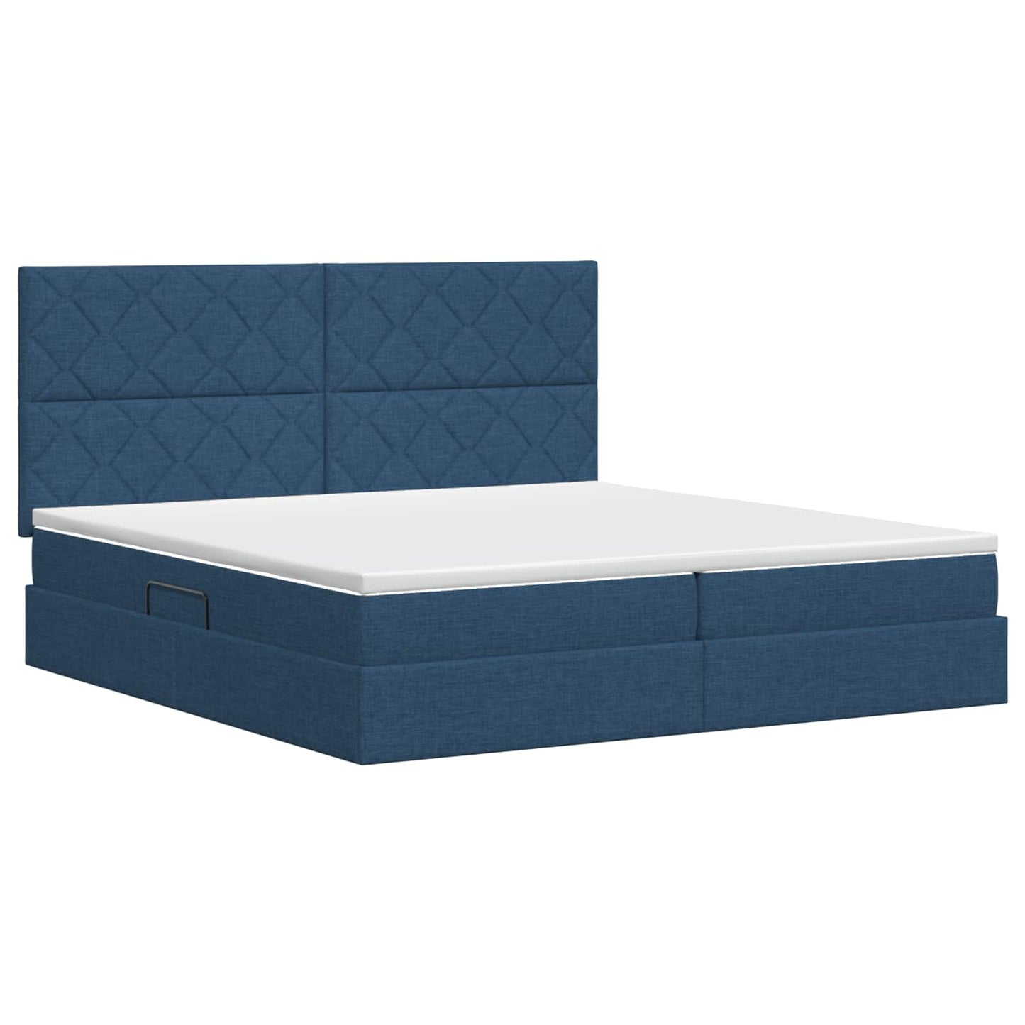 Opslag bed met matras met hoofdeinde Blauw 200 x 200 cm Stof is nu te koop bij PeponiXL, paradijselijk wonen!