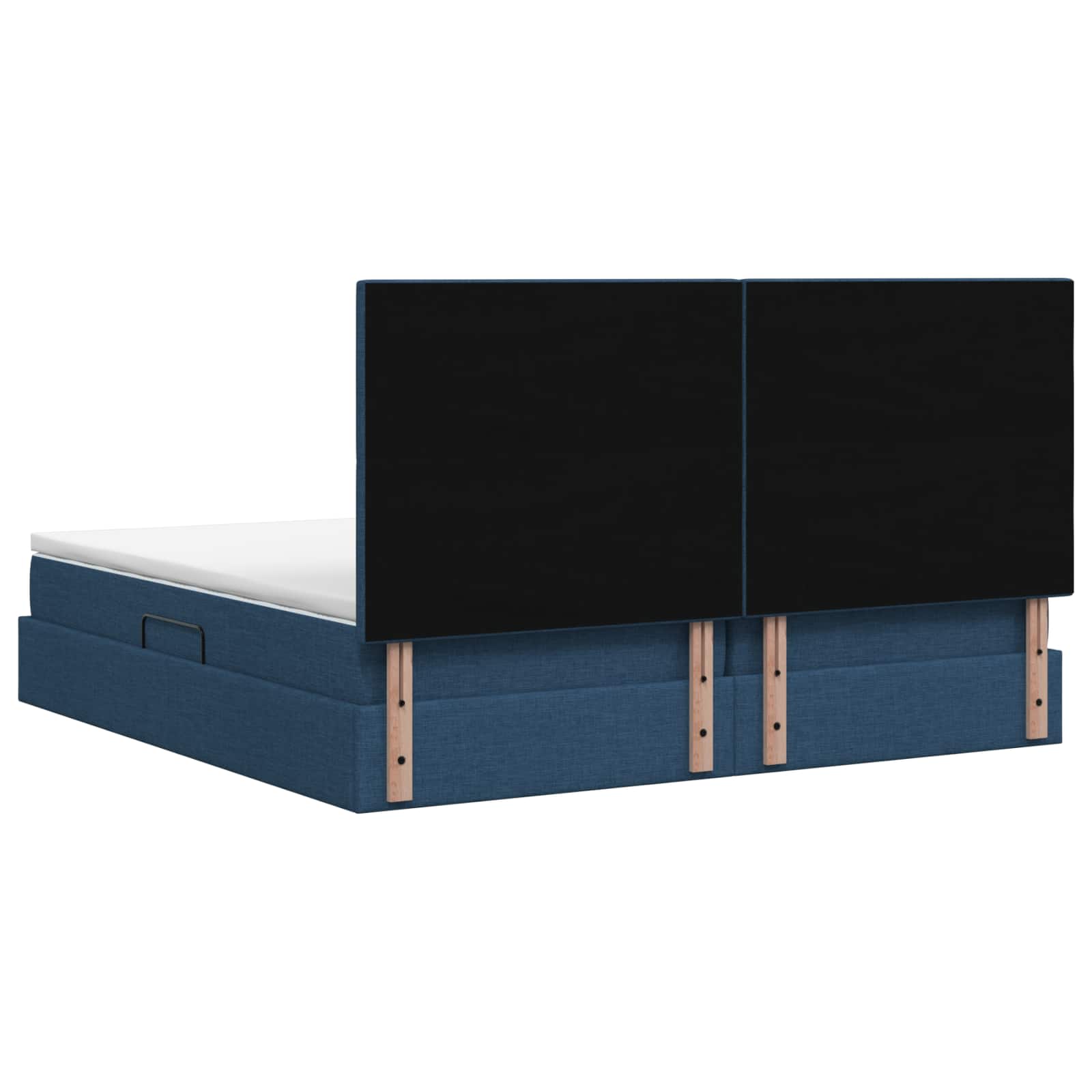 Opslag bed met matras met hoofdeinde Blauw 200 x 200 cm Stof is nu te koop bij PeponiXL, paradijselijk wonen!