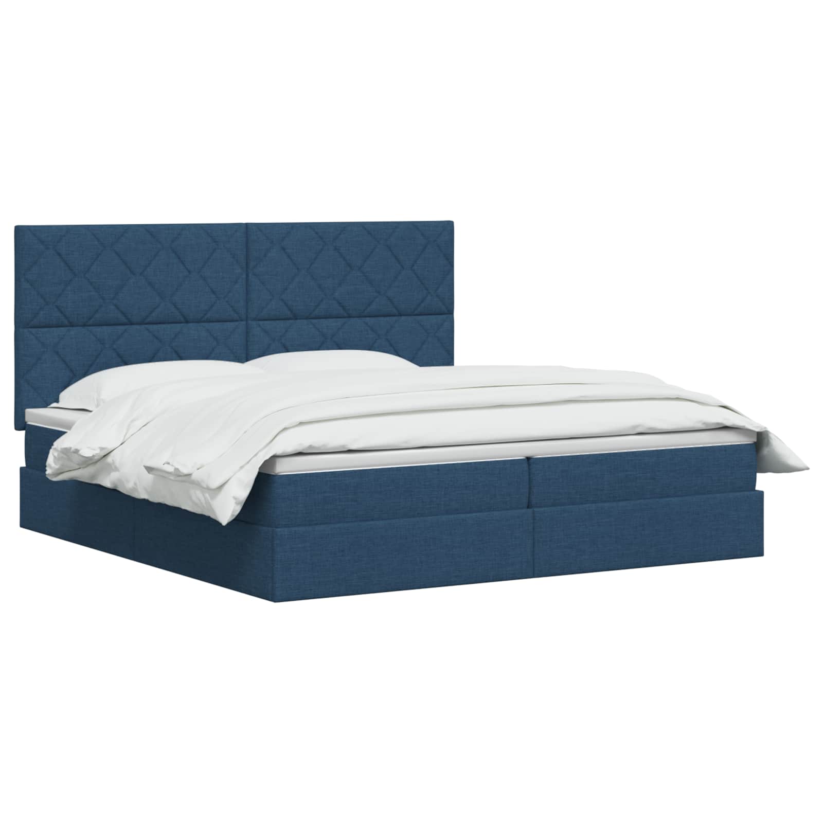 Opslag bed met matras met hoofdeinde Blauw 200 x 200 cm Stof is nu te koop bij PeponiXL, paradijselijk wonen!