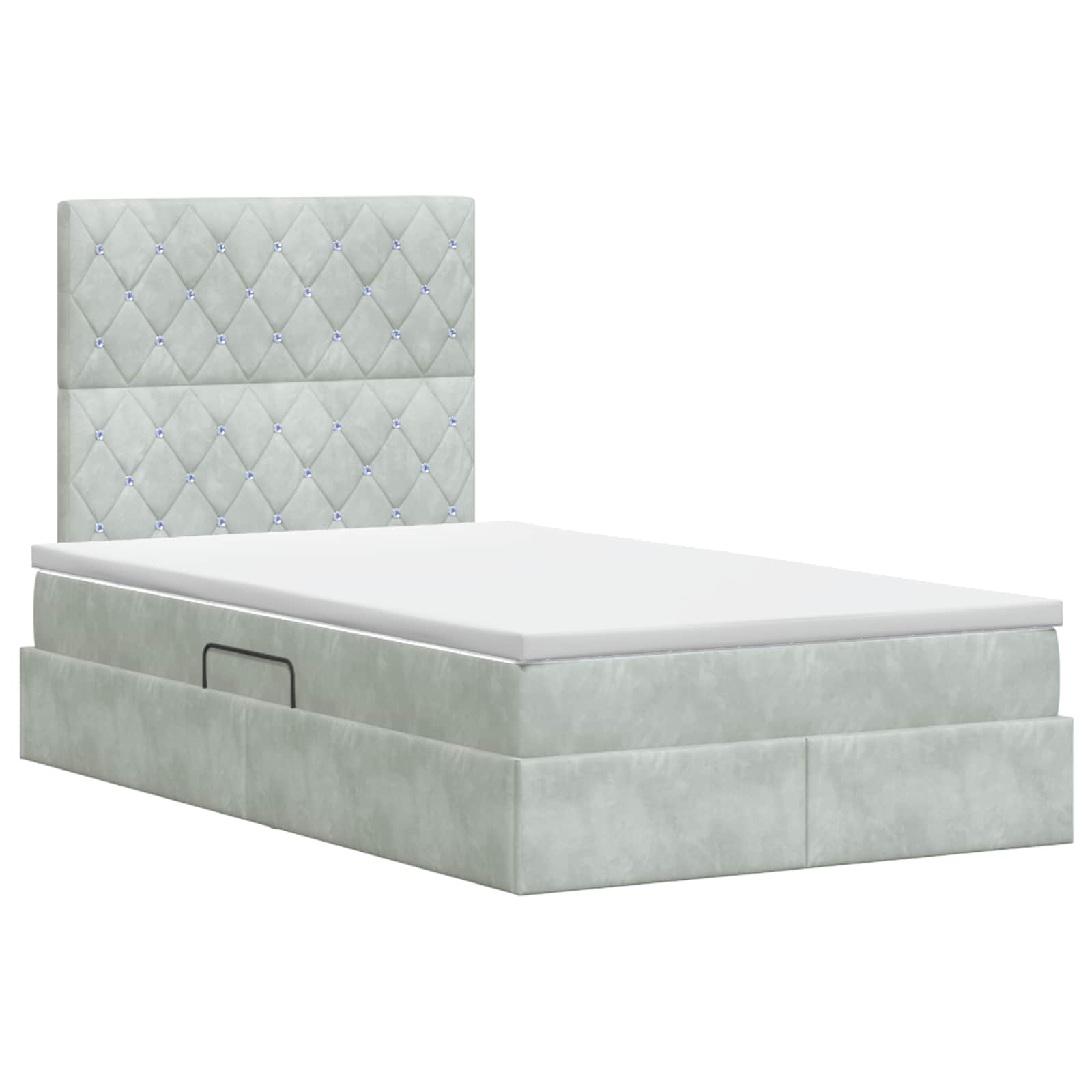 Opslag bed met matras Lichtgrijs 120 x 190 cm Fluweel is nu te koop bij PeponiXL, paradijselijk wonen!