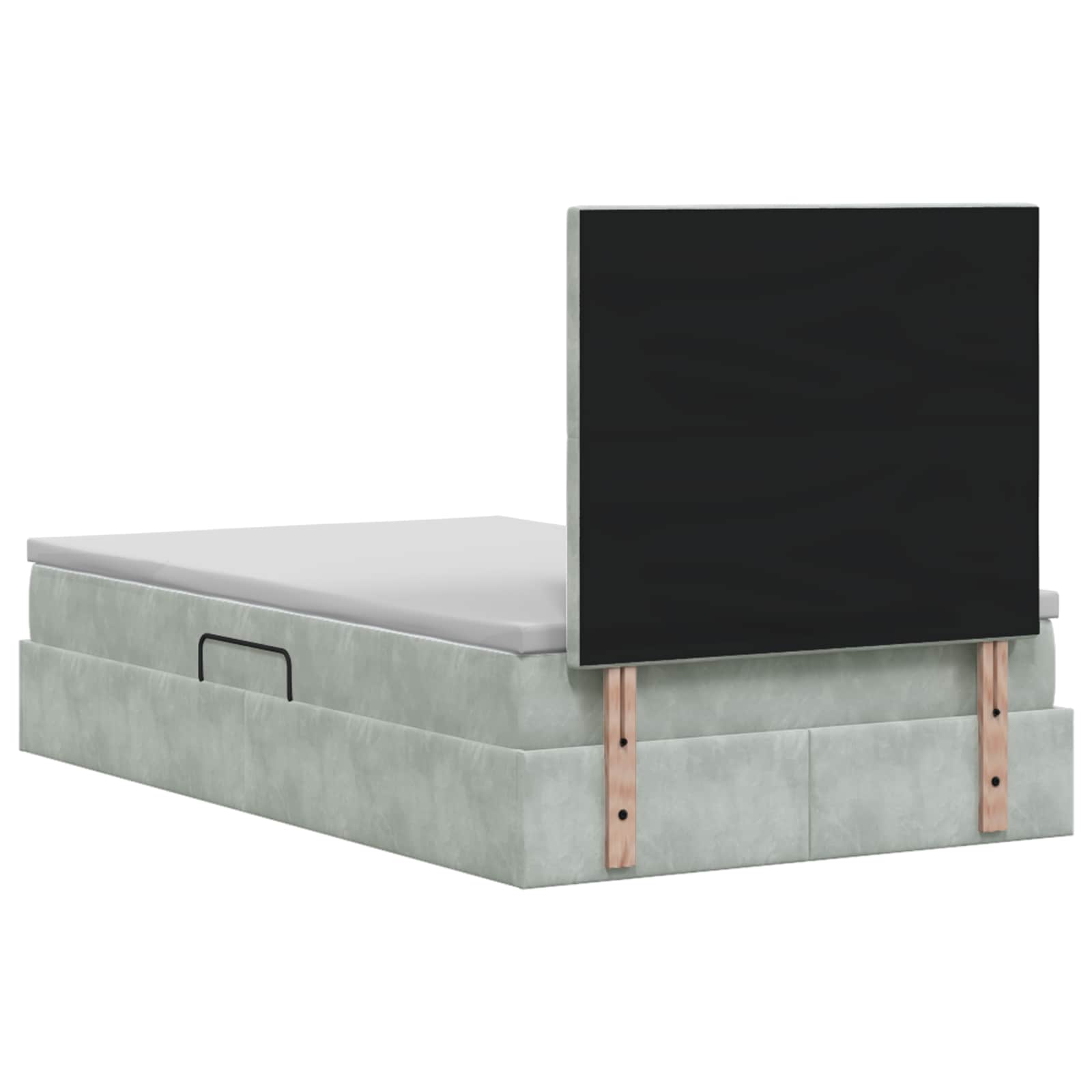 Opslag bed met matras Lichtgrijs 120 x 190 cm Fluweel is nu te koop bij PeponiXL, paradijselijk wonen!