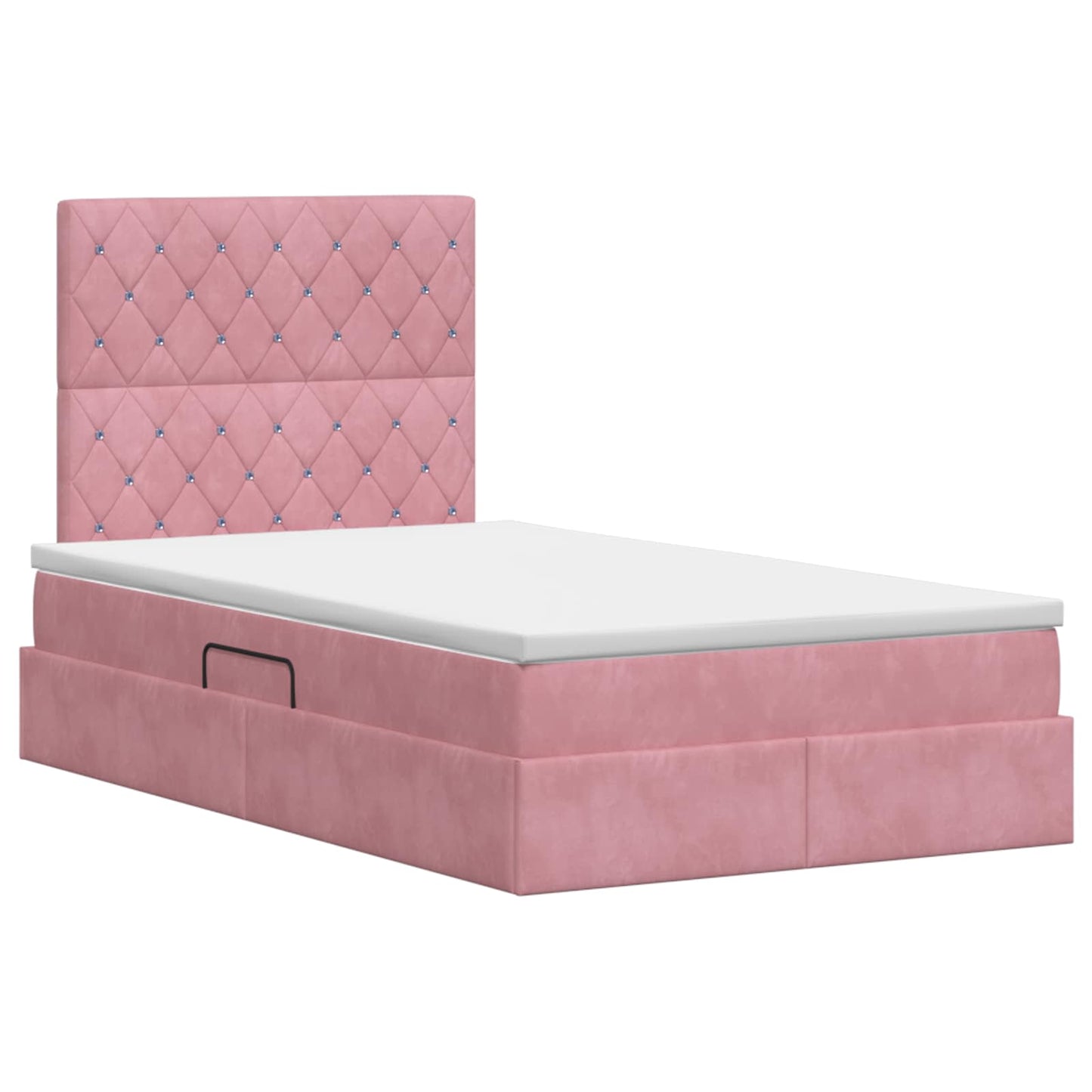 Opslag bed met matras met hoofdeinde Roze 120 x 190 cm Fluweel is nu te koop bij PeponiXL, paradijselijk wonen!