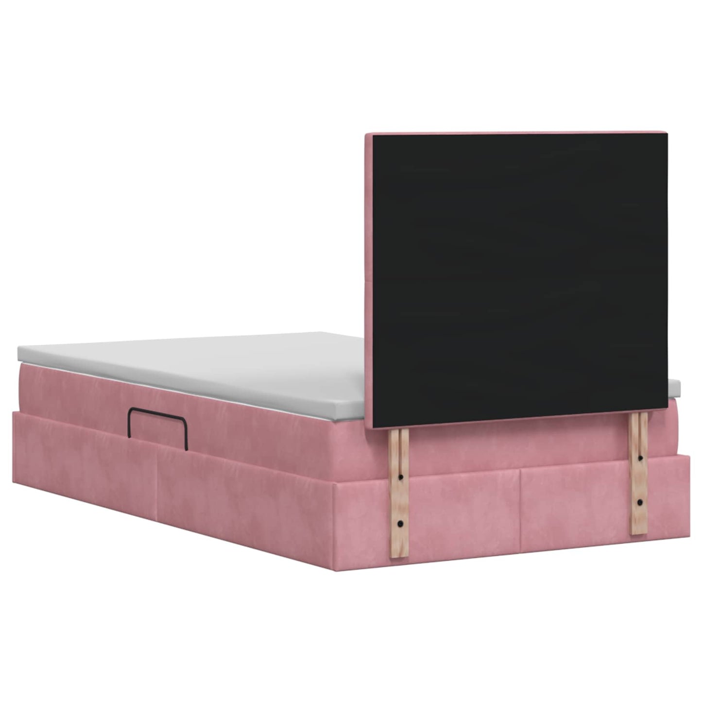 Opslag bed met matras met hoofdeinde Roze 120 x 190 cm Fluweel is nu te koop bij PeponiXL, paradijselijk wonen!