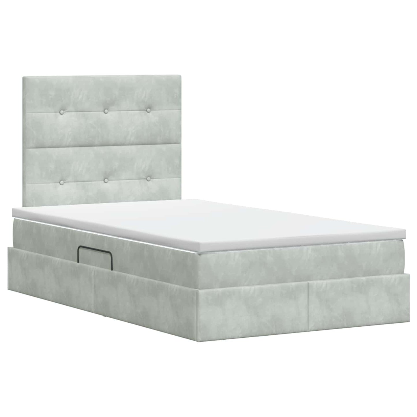 Opslag bed met matras Lichtgrijs 120 x 190 cm Fluweel is nu te koop bij PeponiXL, paradijselijk wonen!