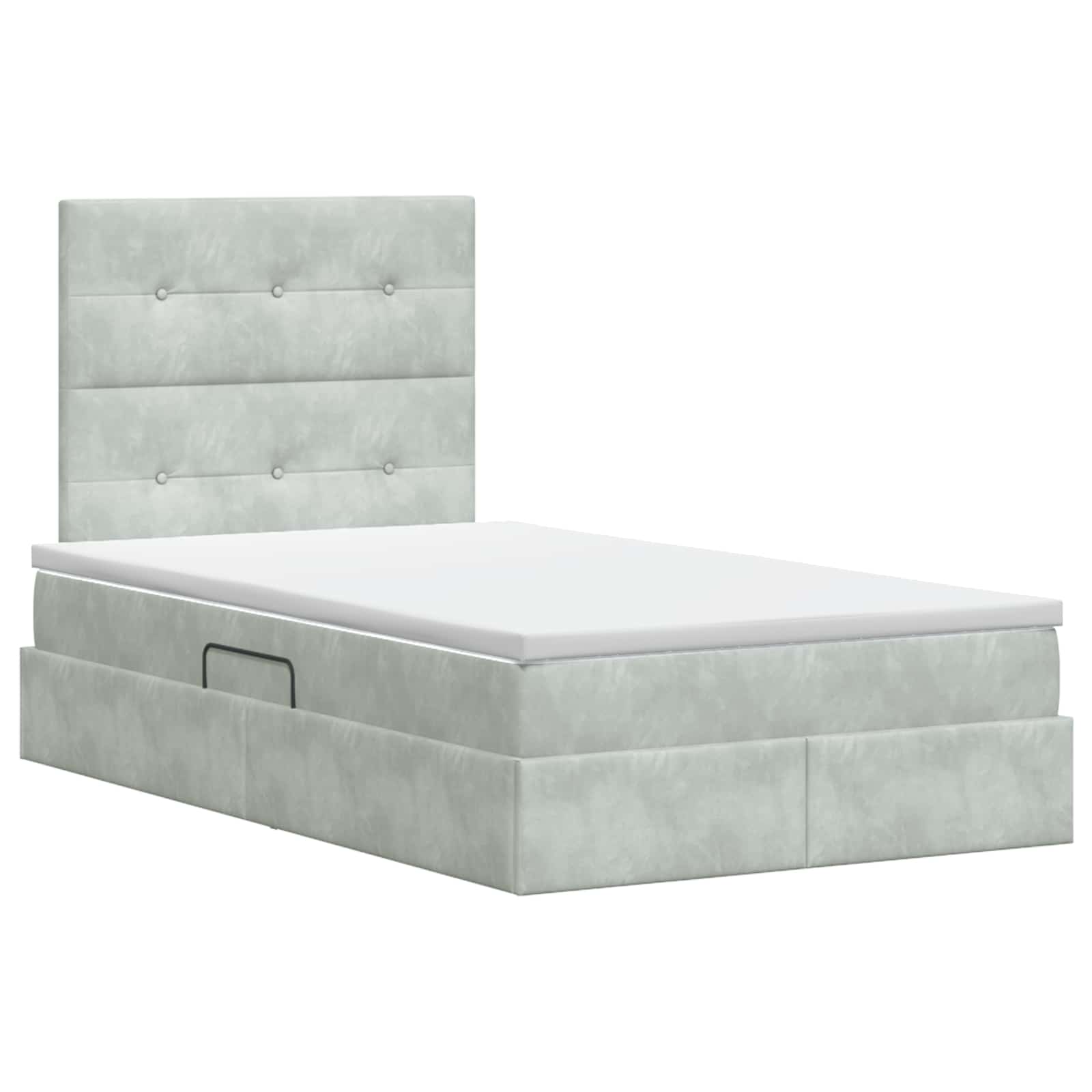 Opslag bed met matras Lichtgrijs 120 x 190 cm Fluweel is nu te koop bij PeponiXL, paradijselijk wonen!