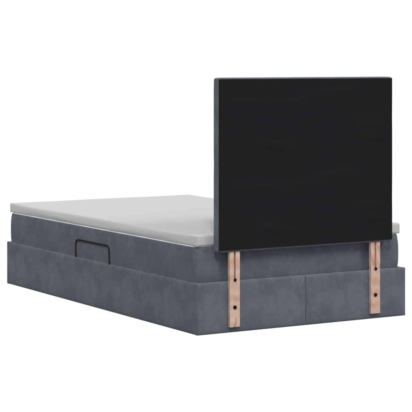 Opslag bed met matras Donkergrijs 120 x 190 cm Fluweel is nu te koop bij PeponiXL, paradijselijk wonen!