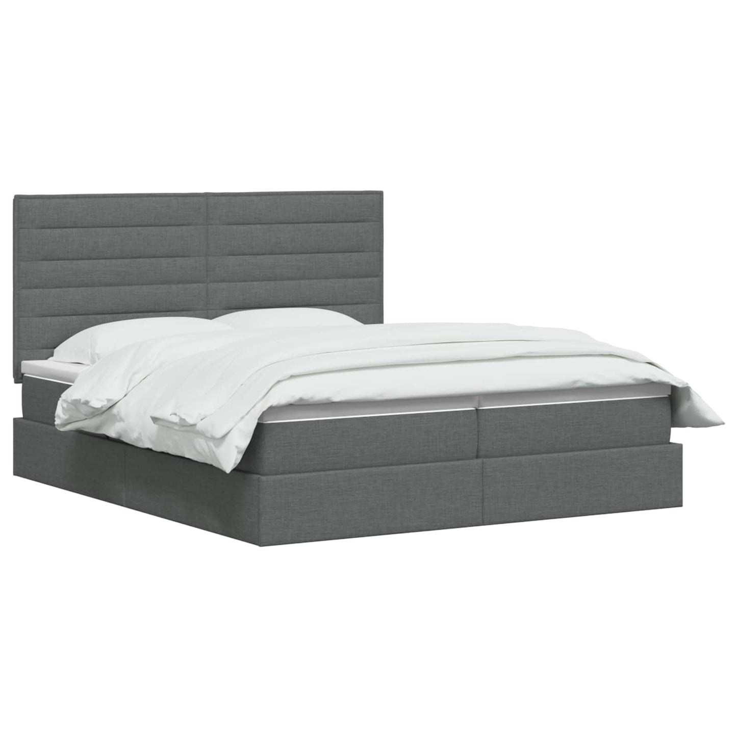LED Opslagbed met Matras Donkergrijs 180 x 200 cm Stof