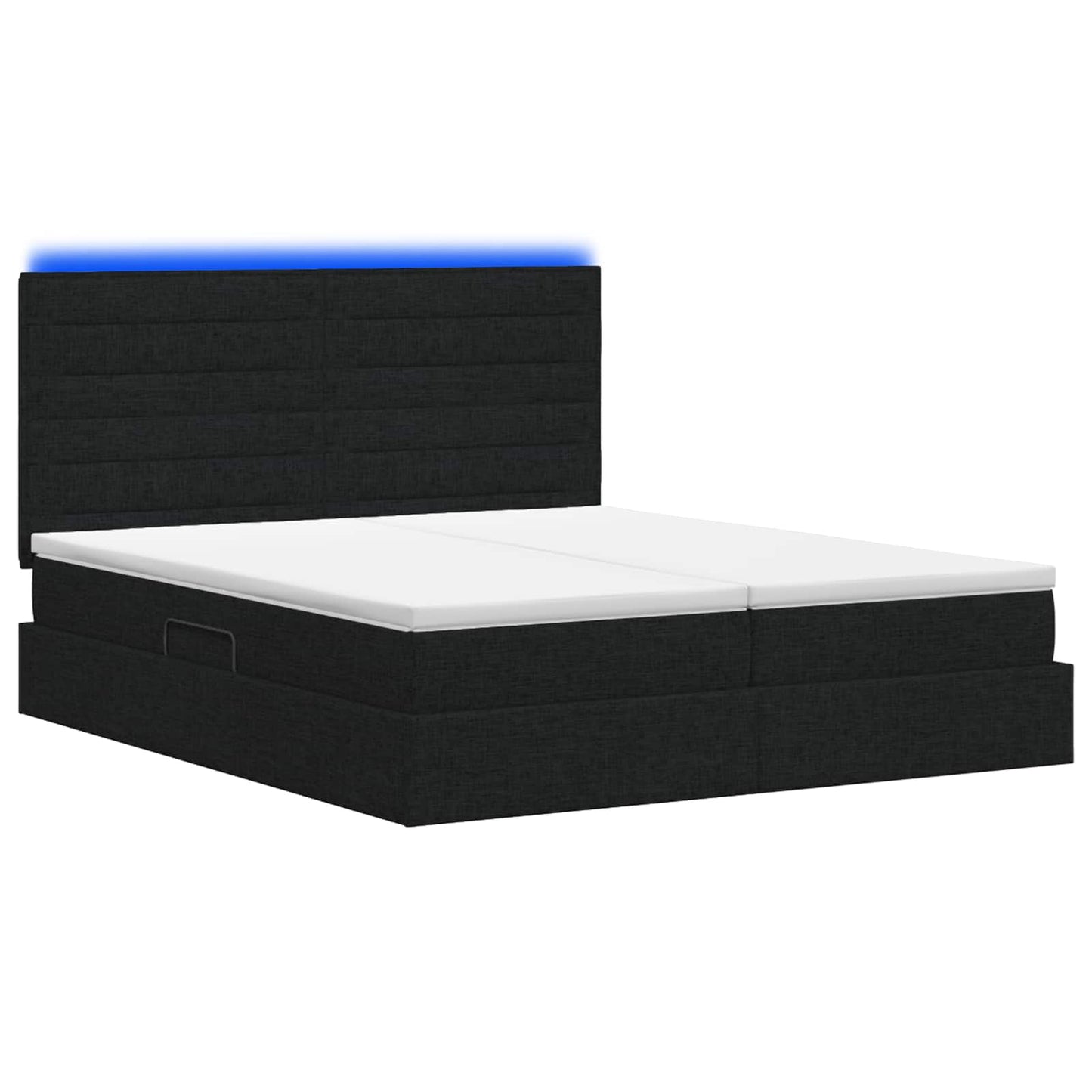 LED Opslagbed met Matras Zwart 200 x 200 cm Stof