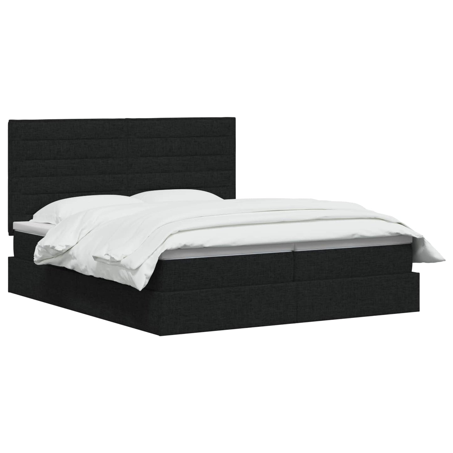LED Opslagbed met Matras Zwart 200 x 200 cm Stof