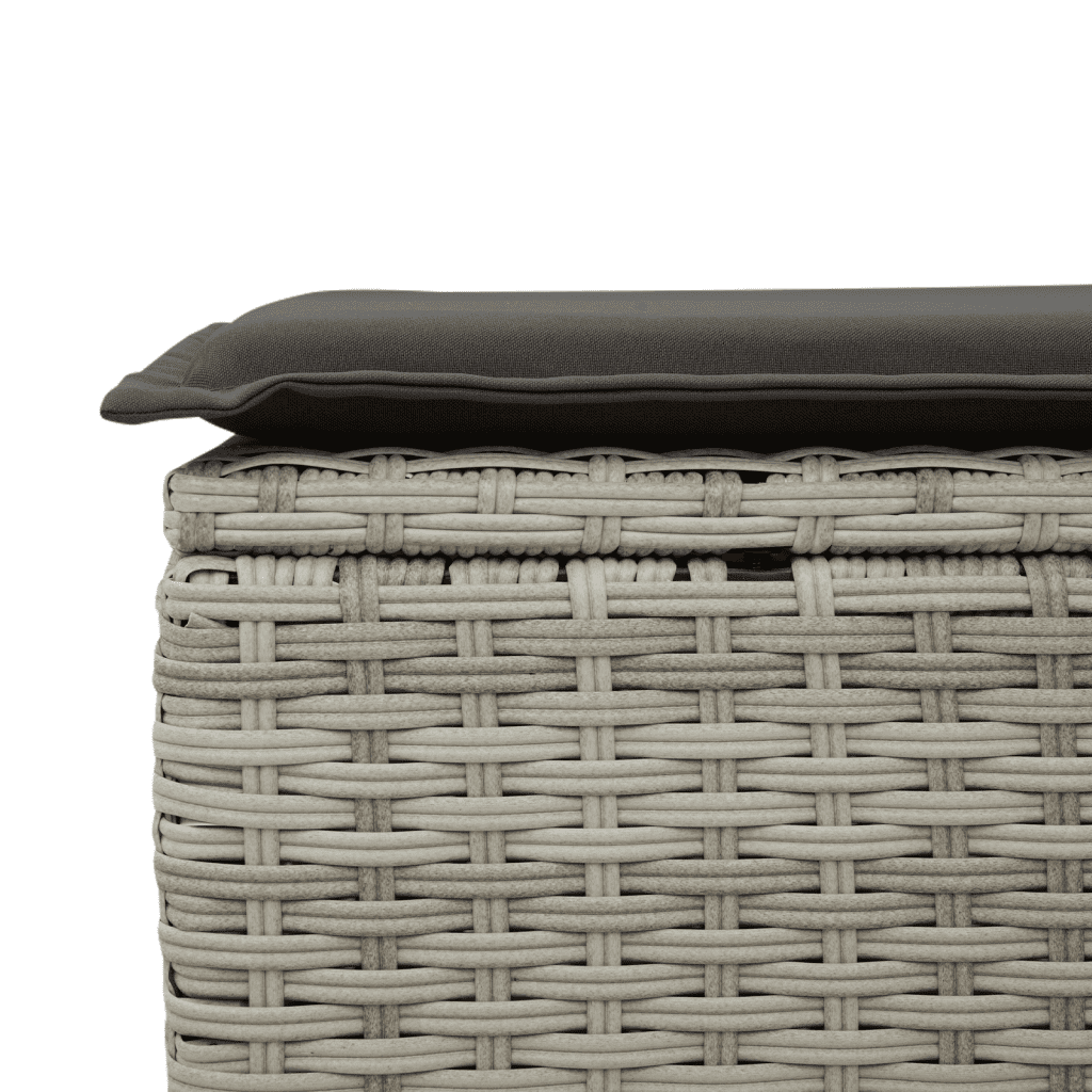 12-delige Loungeset met kussens poly rattan lichtgrijs
