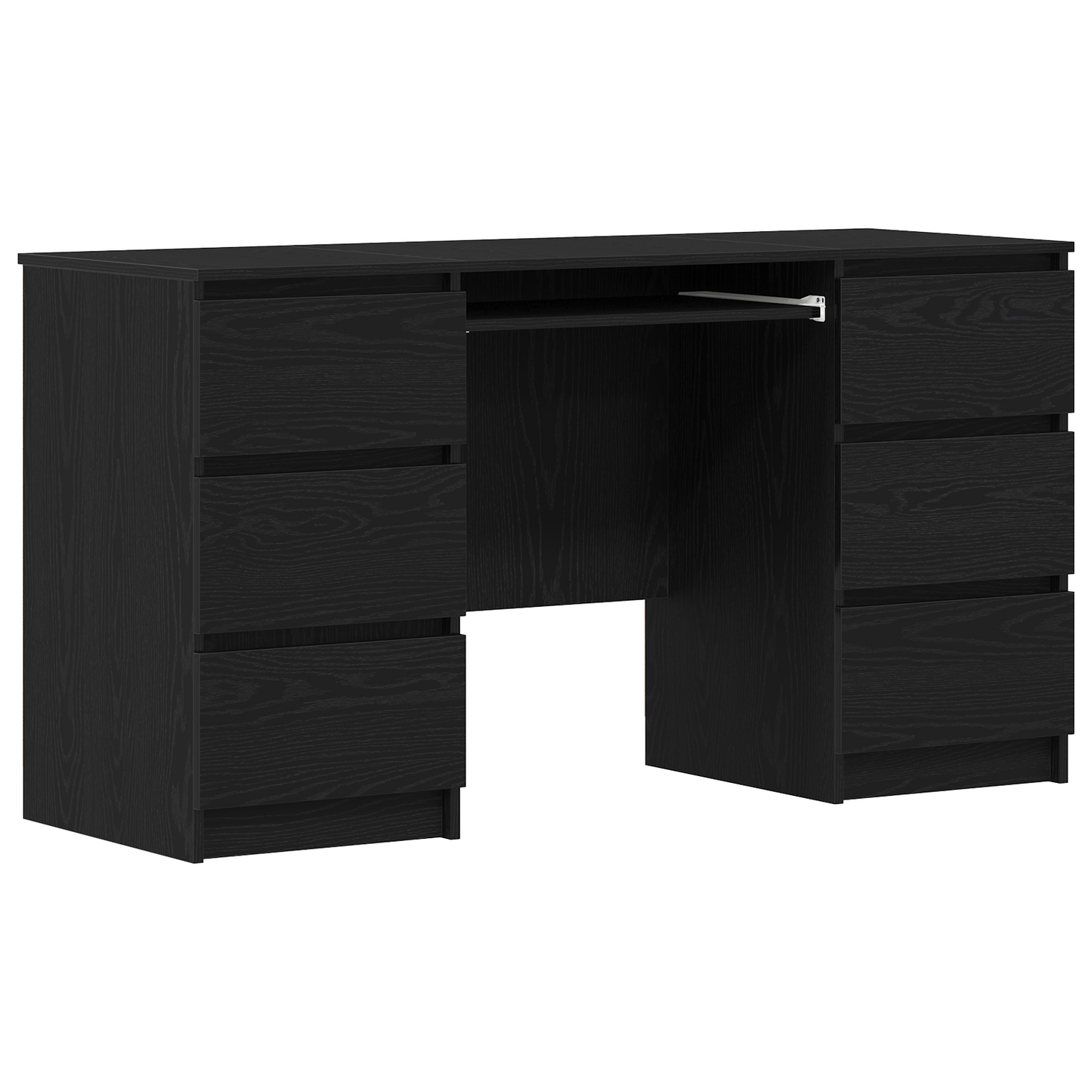 Bureau met lade Zwart Eiken 140 x 50 x 76 cm Bewerkt hout is nu te koop bij PeponiXL, paradijselijk wonen!