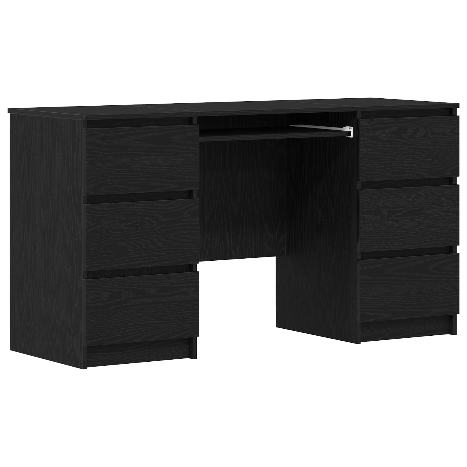 Bureau met lade Zwart Eiken 140 x 50 x 76 cm Bewerkt hout is nu te koop bij PeponiXL, paradijselijk wonen!