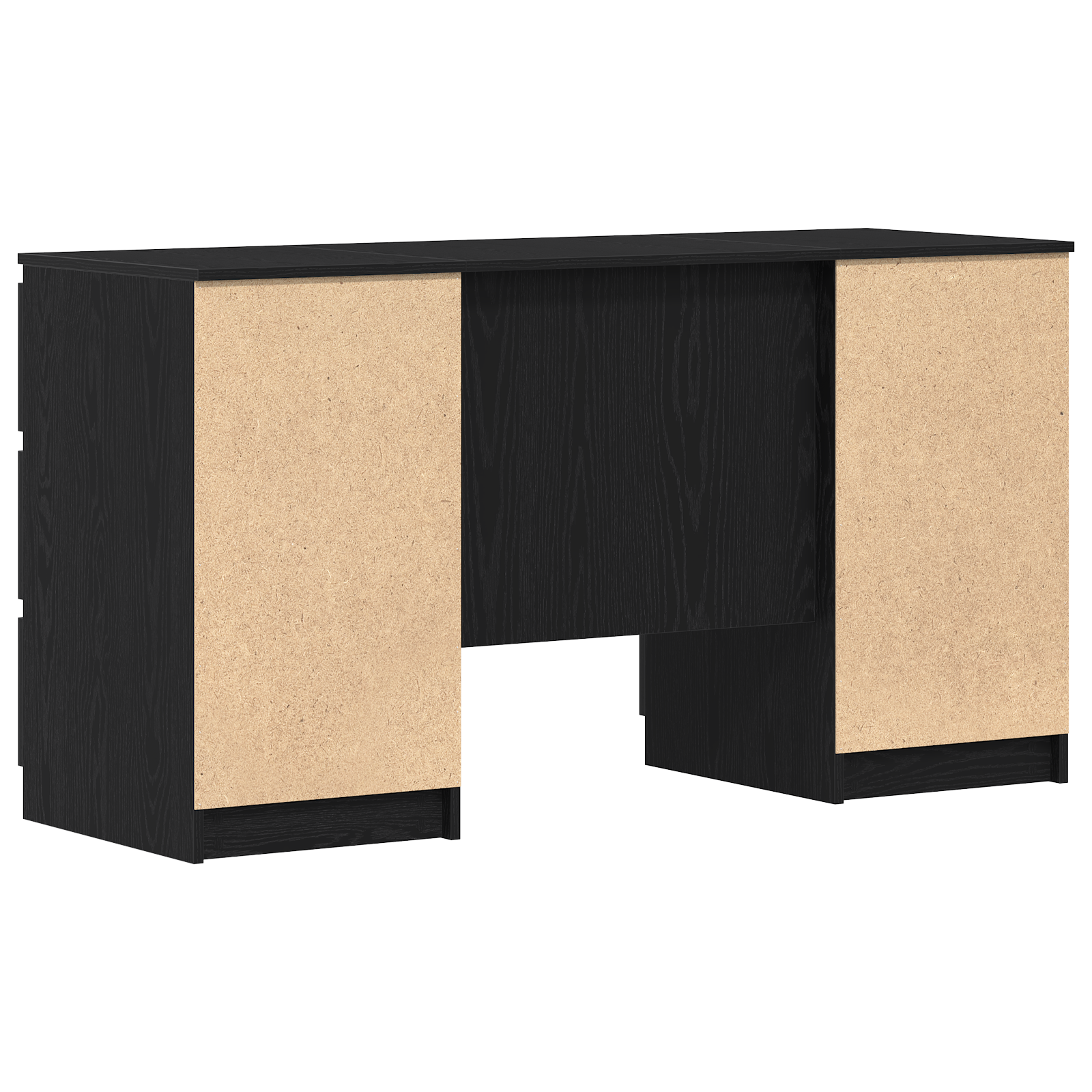 Bureau met lade Zwart Eiken 140 x 50 x 76 cm Bewerkt hout is nu te koop bij PeponiXL, paradijselijk wonen!
