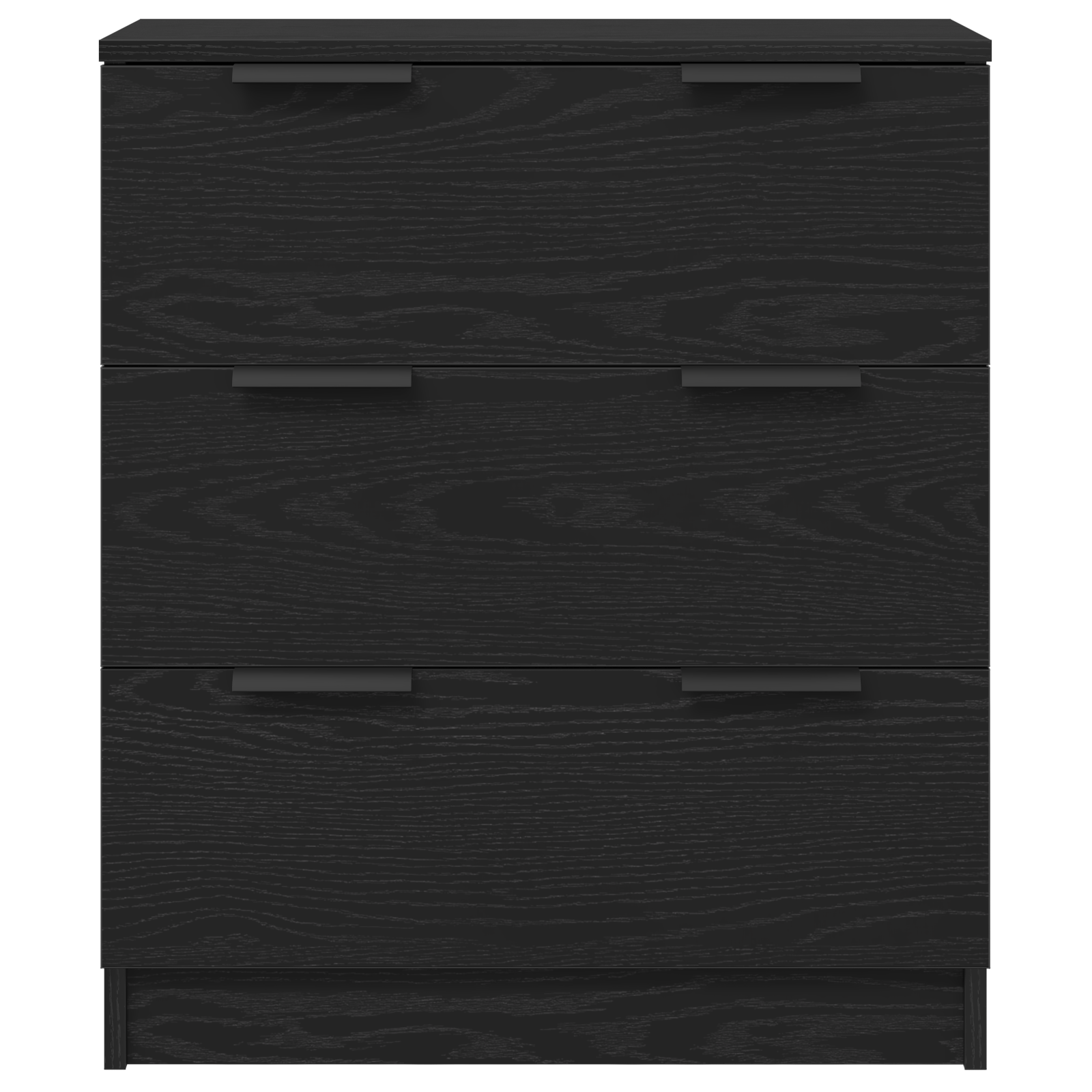 Dressoir 3 pcs Zwart Eiken 180 x 30 x 70 cm Bewerkt hout is nu te koop bij PeponiXL, paradijselijk wonen!