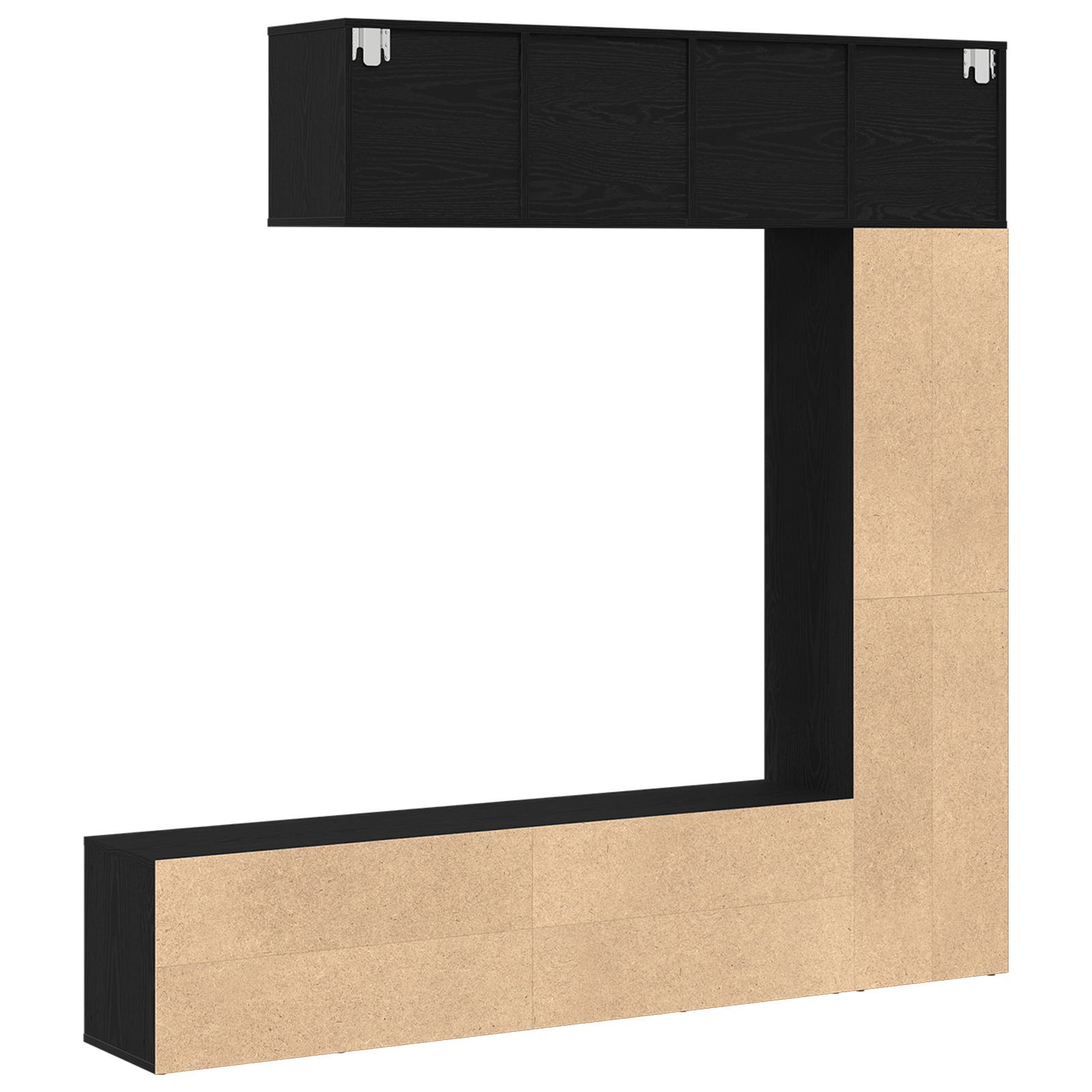 Boekenkast 3 pcs Zwart Eiken 36 x 30 x 143 cm Bewerkt hout is nu te koop bij PeponiXL, paradijselijk wonen!