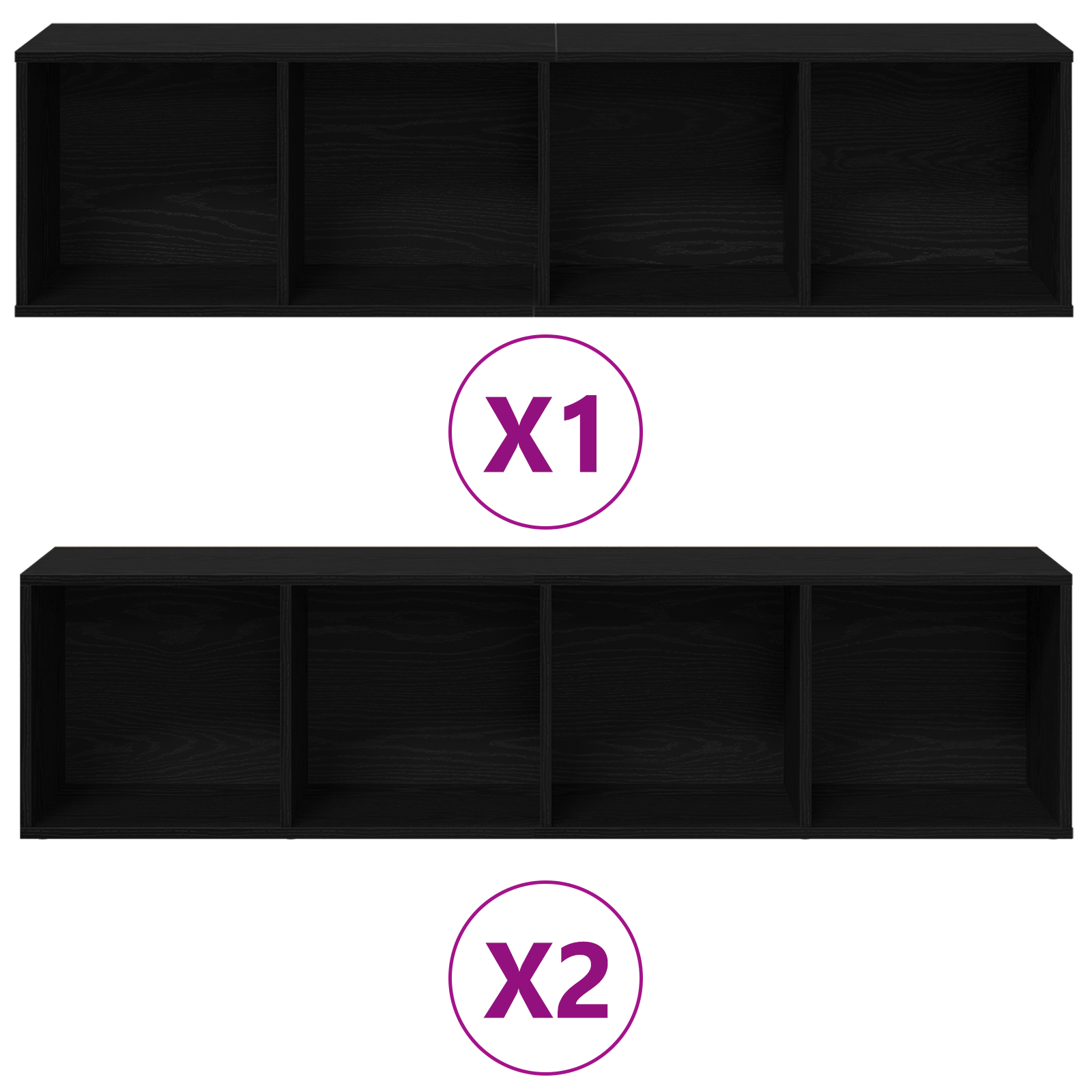 Boekenkast 3 pcs Zwart Eiken 36 x 30 x 143 cm Bewerkt hout is nu te koop bij PeponiXL, paradijselijk wonen!