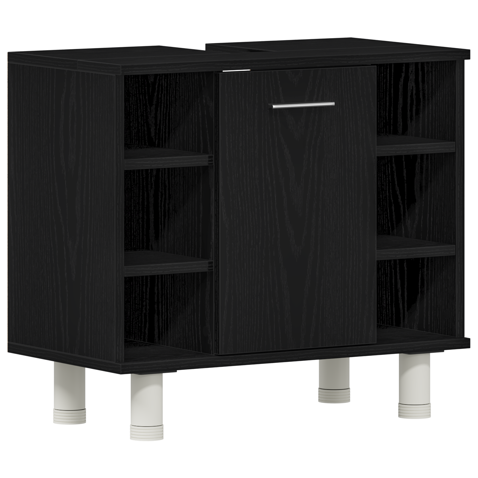 Badkamermeubelset 3 pcs Zwart 30 x 30 x 99,5 cm Bewerkt hout is nu te koop bij PeponiXL, paradijselijk wonen!