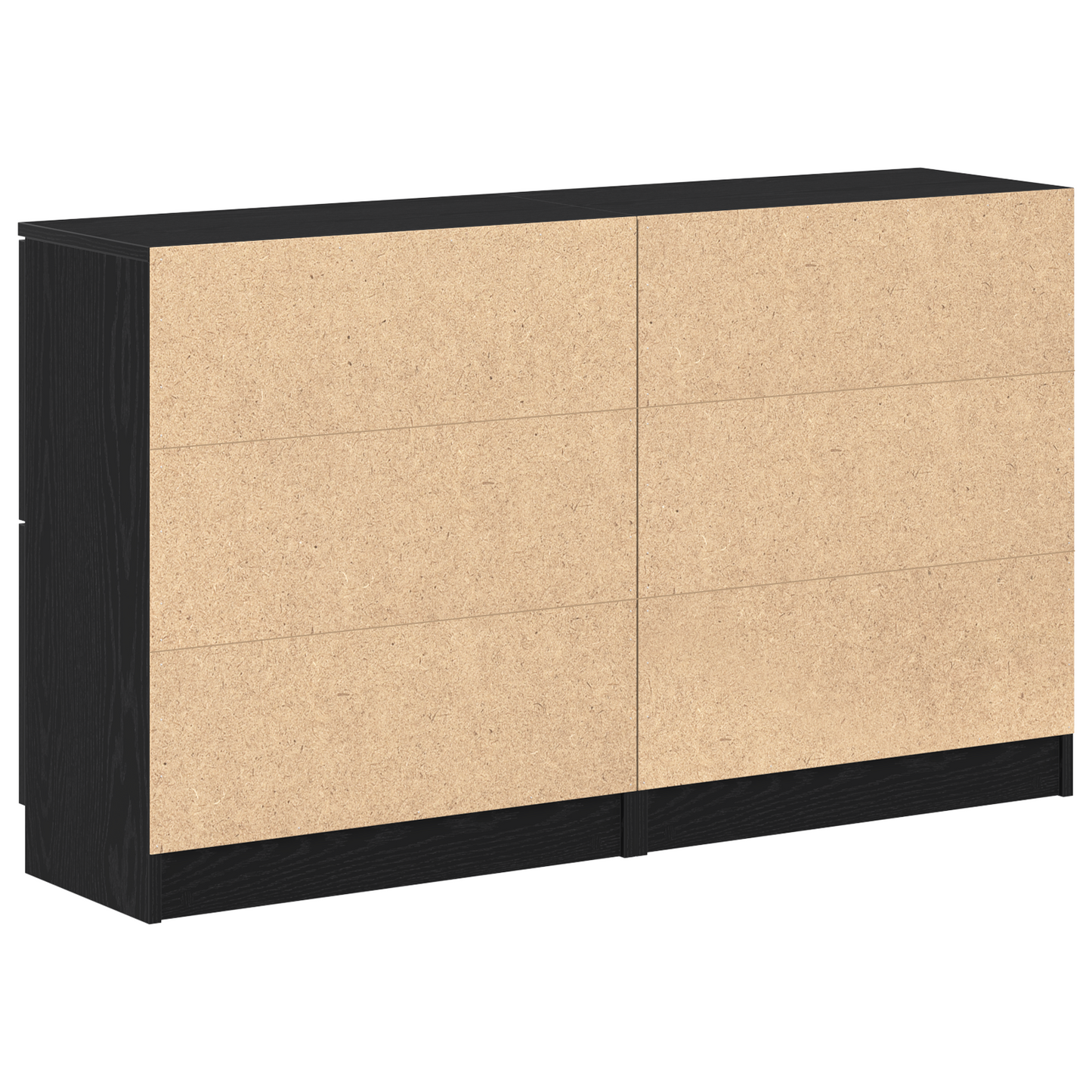 Dressoir 2 pcs Zwart Eiken 60 x 30 x 70 cm Bewerkt hout is nu te koop bij PeponiXL, paradijselijk wonen!