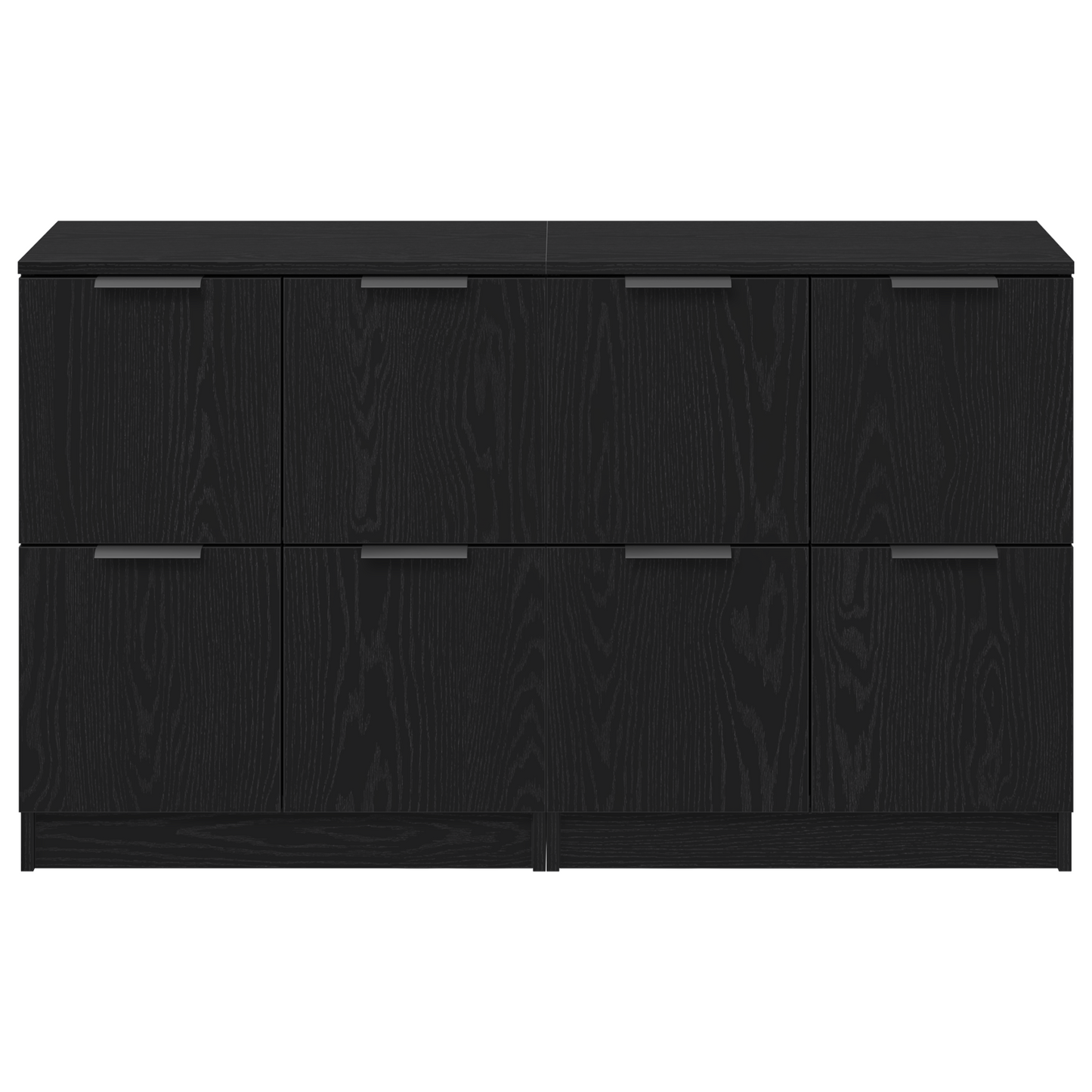 Dressoir 2 pcs Zwart Eiken 60 x 30 x 70 cm Bewerkt hout is nu te koop bij PeponiXL, paradijselijk wonen!