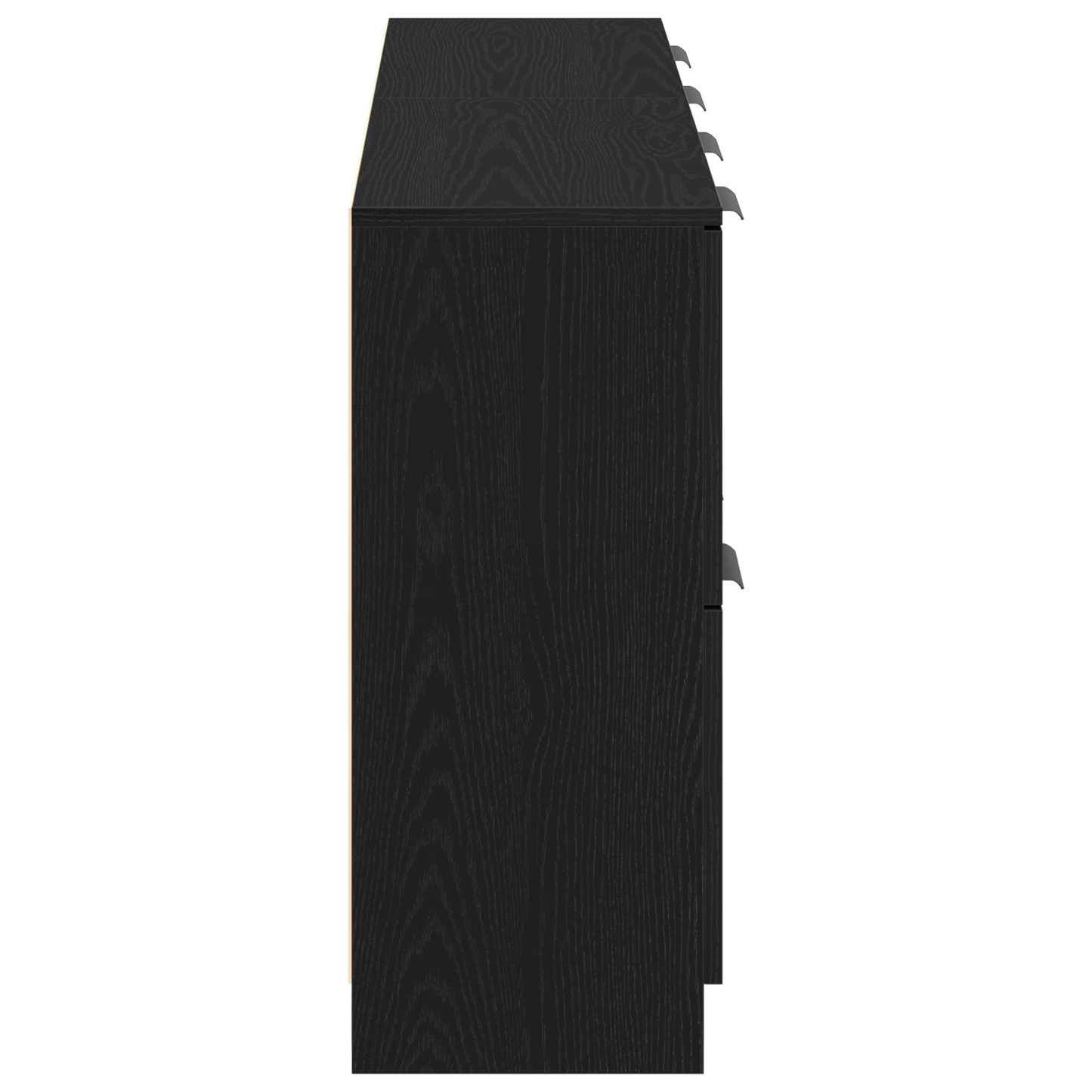 Dressoir 2 pcs Zwart Eiken 60 x 30 x 70 cm Bewerkt hout is nu te koop bij PeponiXL, paradijselijk wonen!