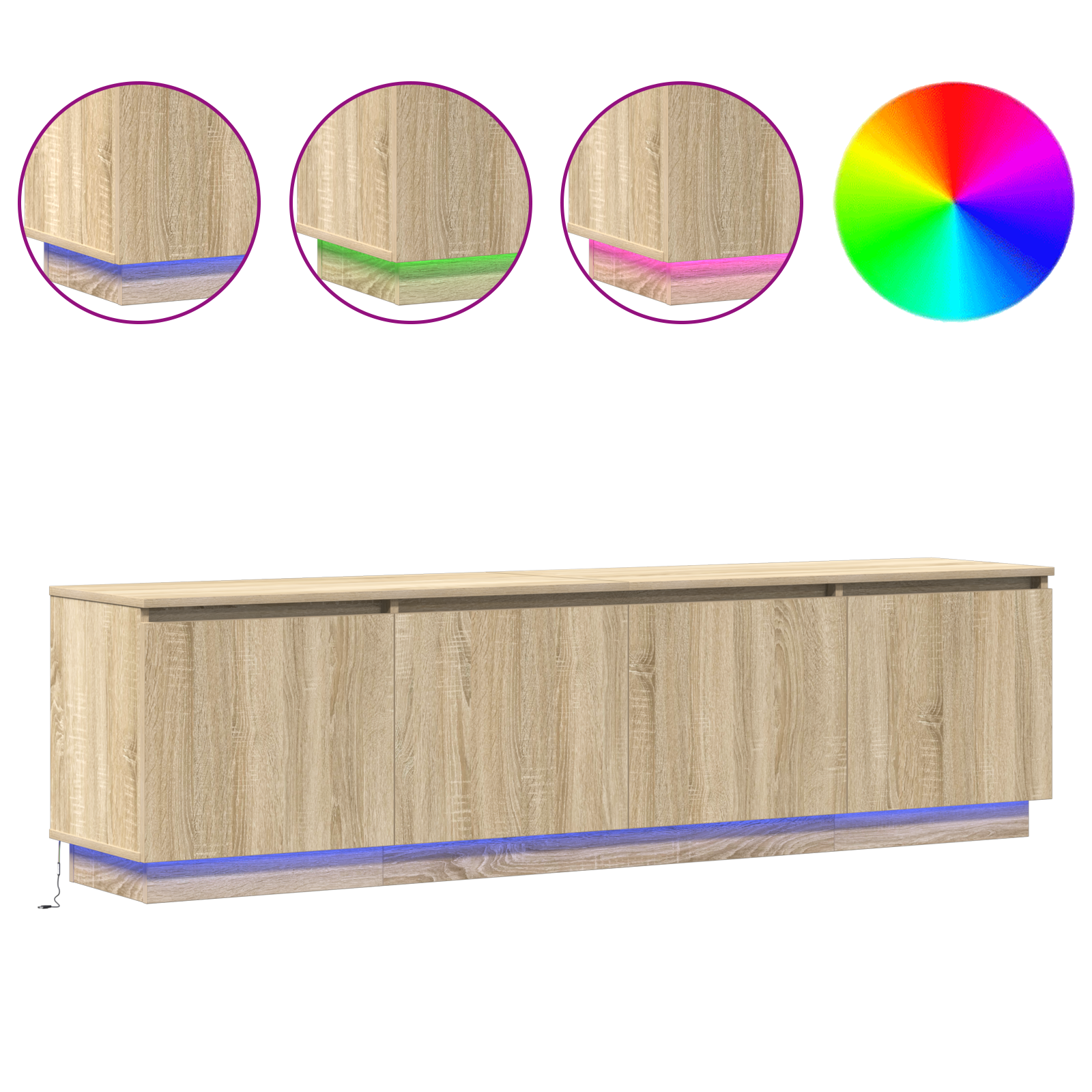 TV-kast Sonoma Eiken 180 x 38 x 49 cm Bewerkt hout is nu te koop bij PeponiXL, paradijselijk wonen!
