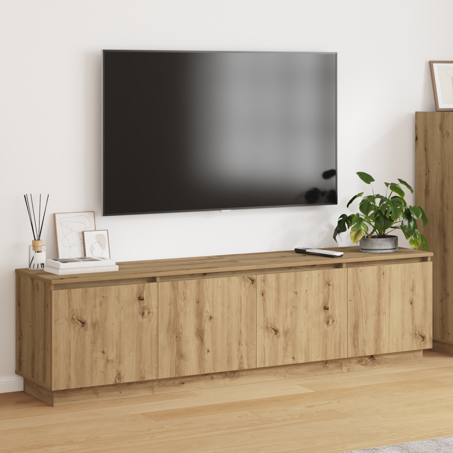 TV-kast Artisan Eiken 180 x 38 x 49 cm Bewerkt hout is nu te koop bij PeponiXL, paradijselijk wonen!