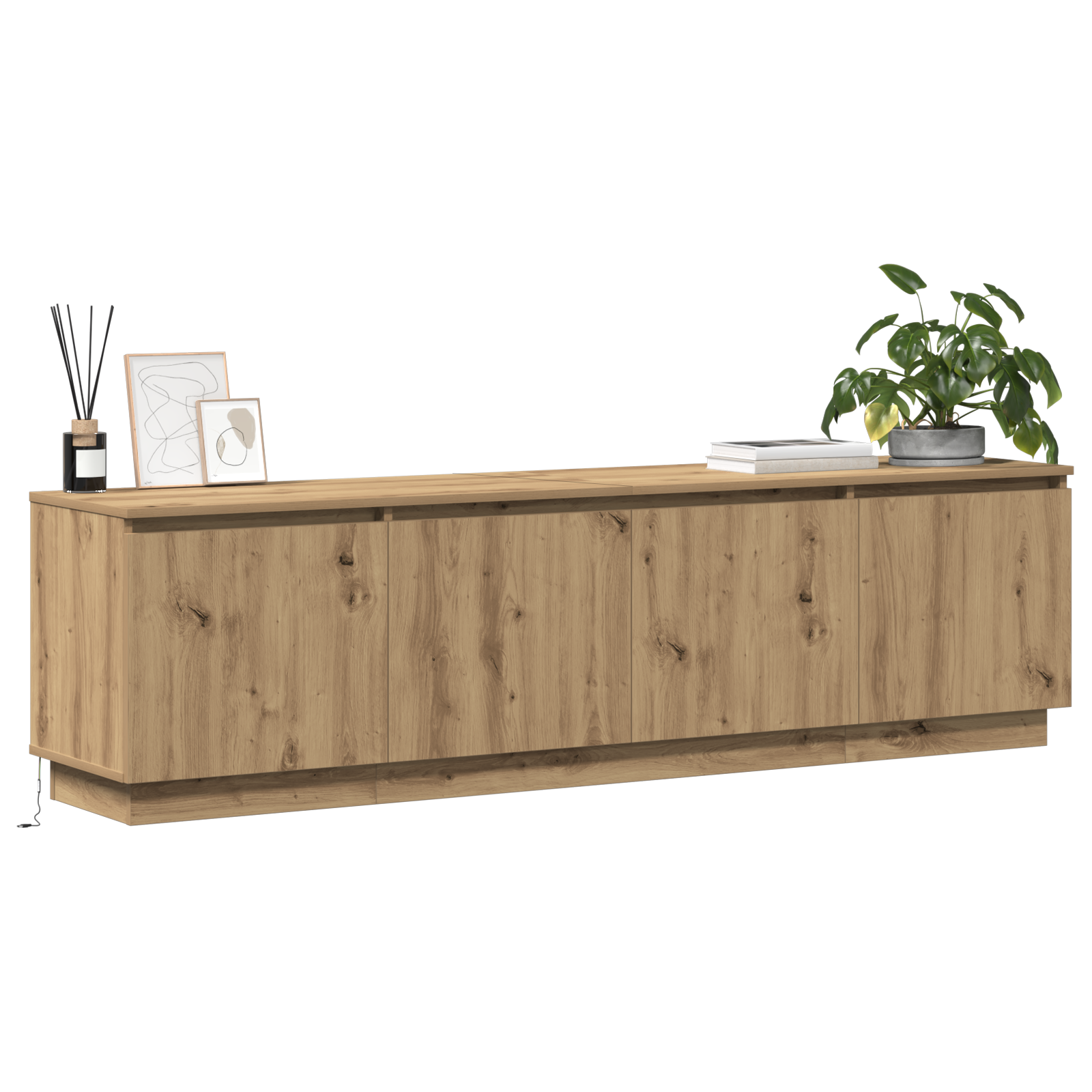 TV-kast Artisan Eiken 180 x 38 x 49 cm Bewerkt hout is nu te koop bij PeponiXL, paradijselijk wonen!