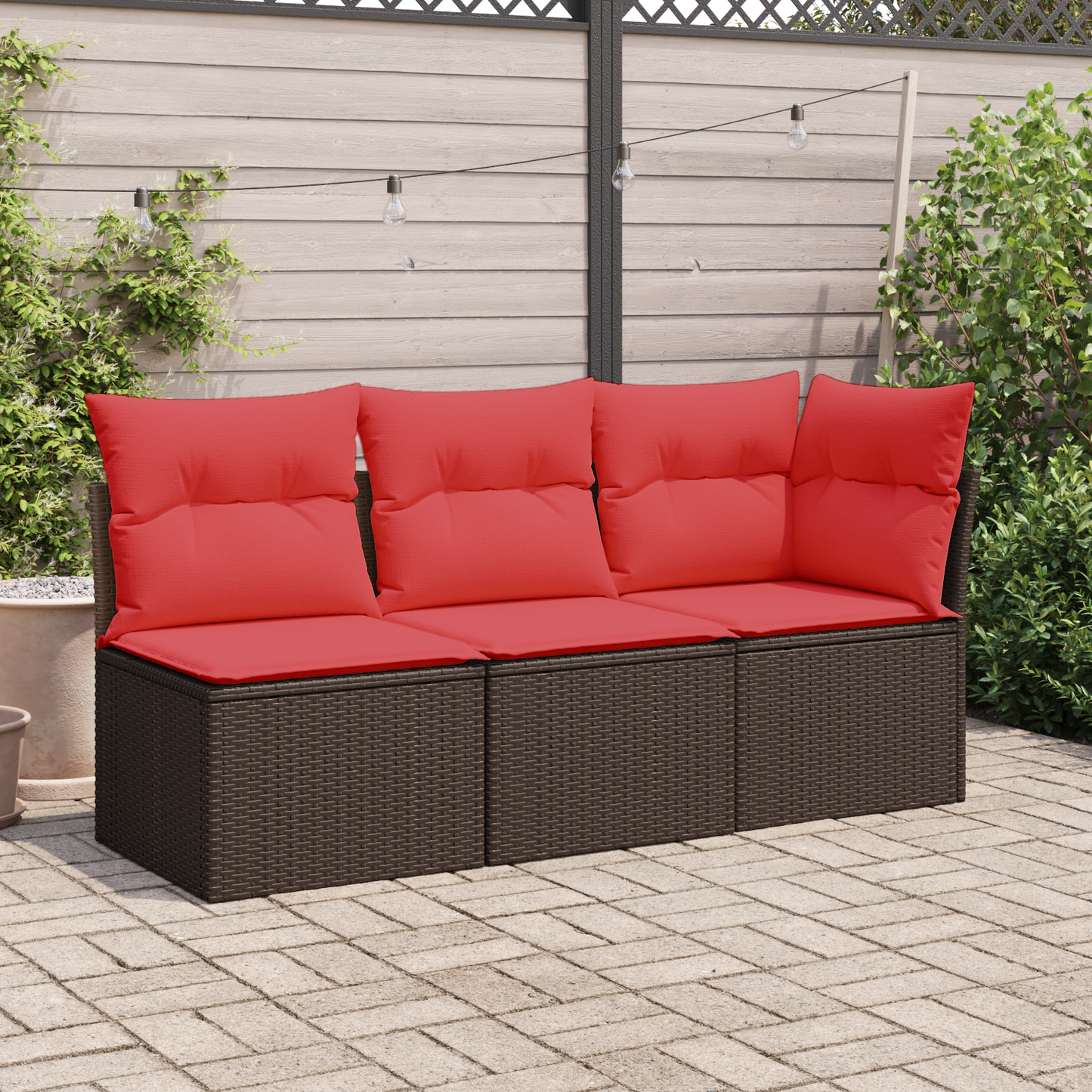 | Tuinbank | met kussen met opslag Bruin 55 x 62 x 69 cm Poly riet is nu te koop bij PeponiXL, paradijselijk wonen!