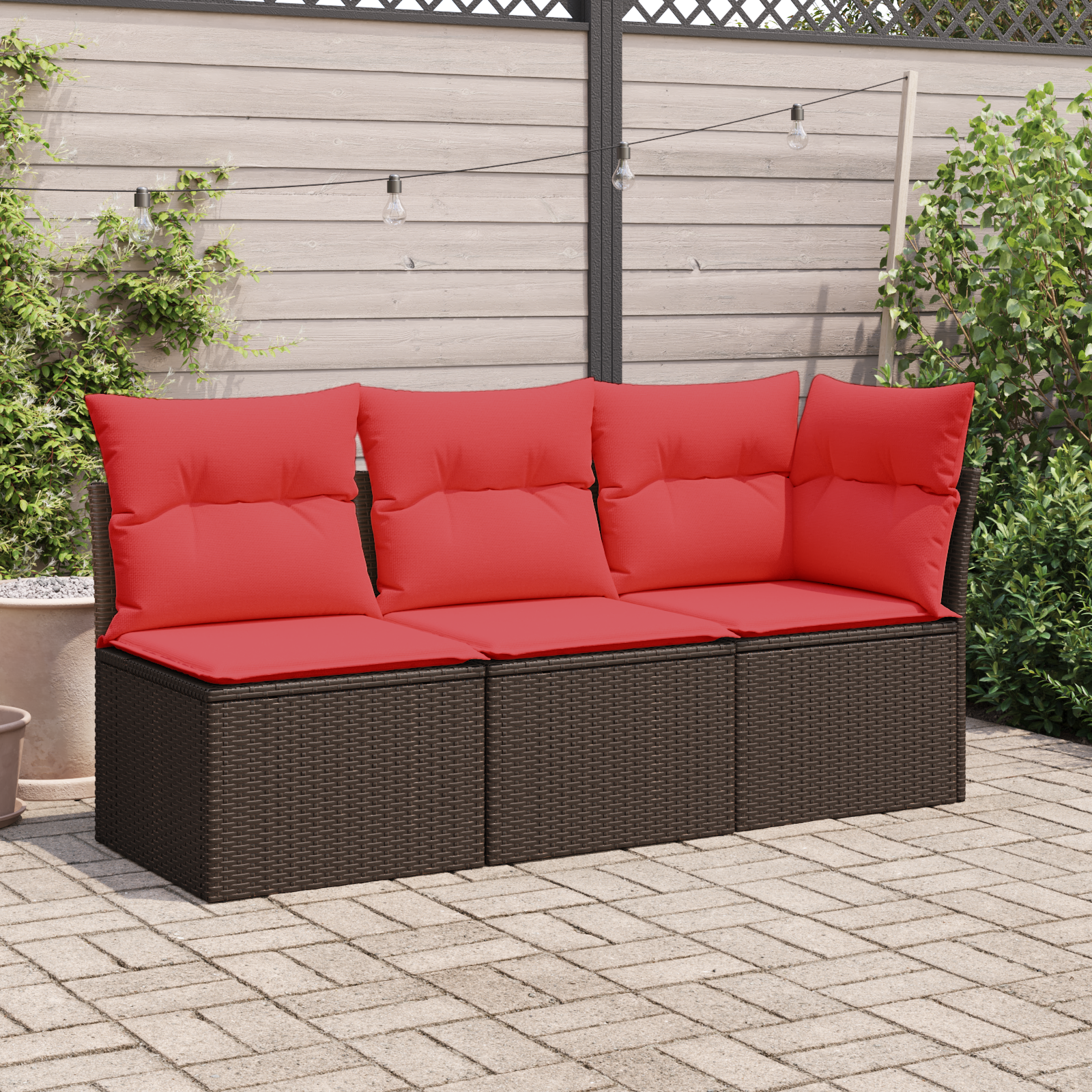 | Tuinbank | met kussen met opslag Bruin 55 x 62 x 69 cm Poly riet is nu te koop bij PeponiXL, paradijselijk wonen!