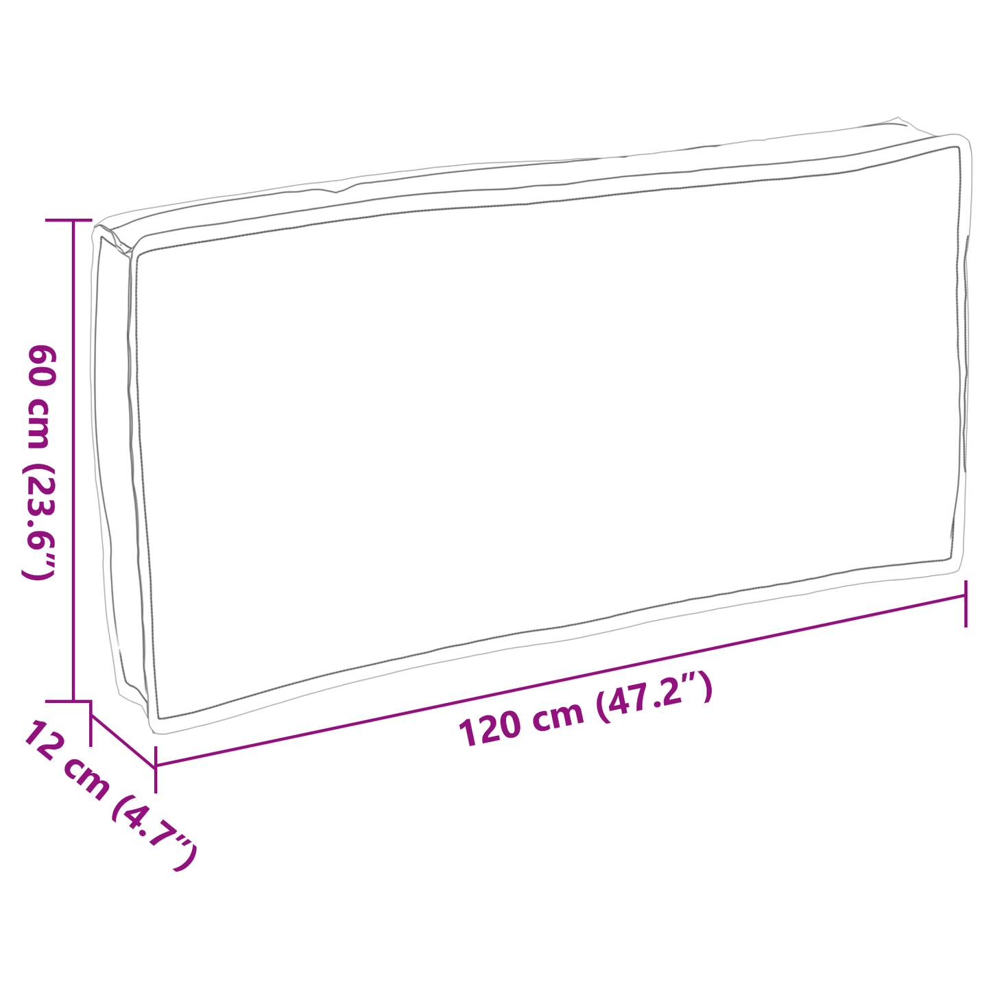 Kussen Grijs 120 x 60 x 12 cm Oxford Stof is nu te koop bij PeponiXL, paradijselijk wonen!