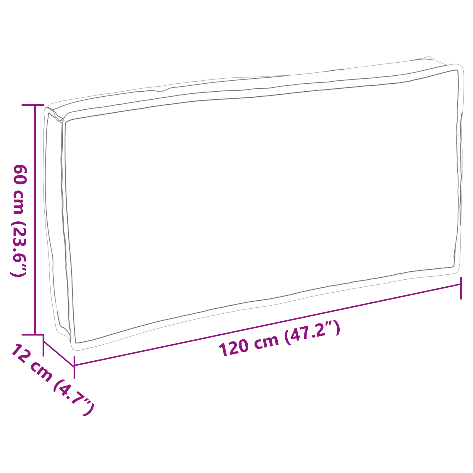 Kussen Grijs 120 x 60 x 12 cm Oxford Stof is nu te koop bij PeponiXL, paradijselijk wonen!